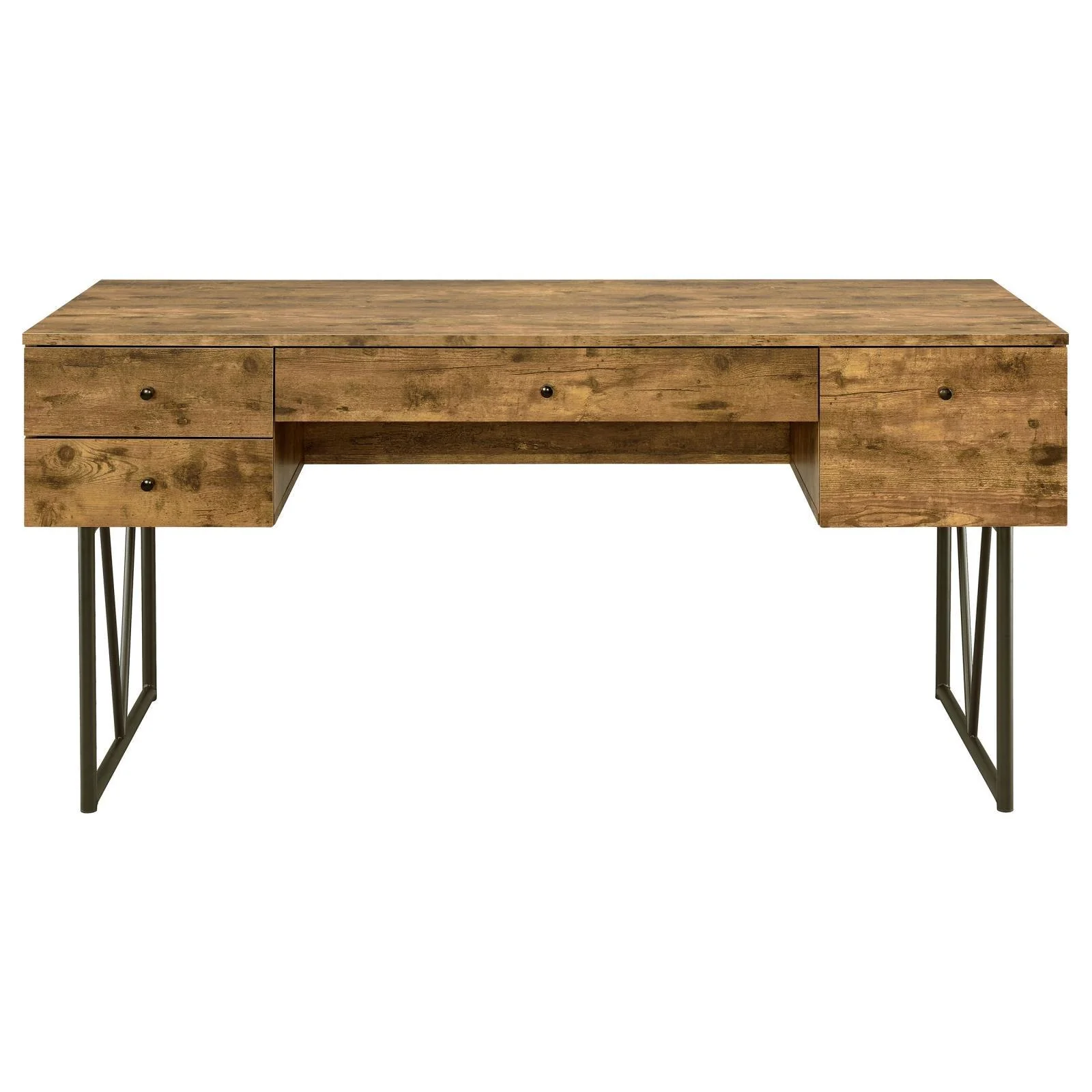 Analiese Antique Nutmeg 4-Drawer Writing Desk - Image 6