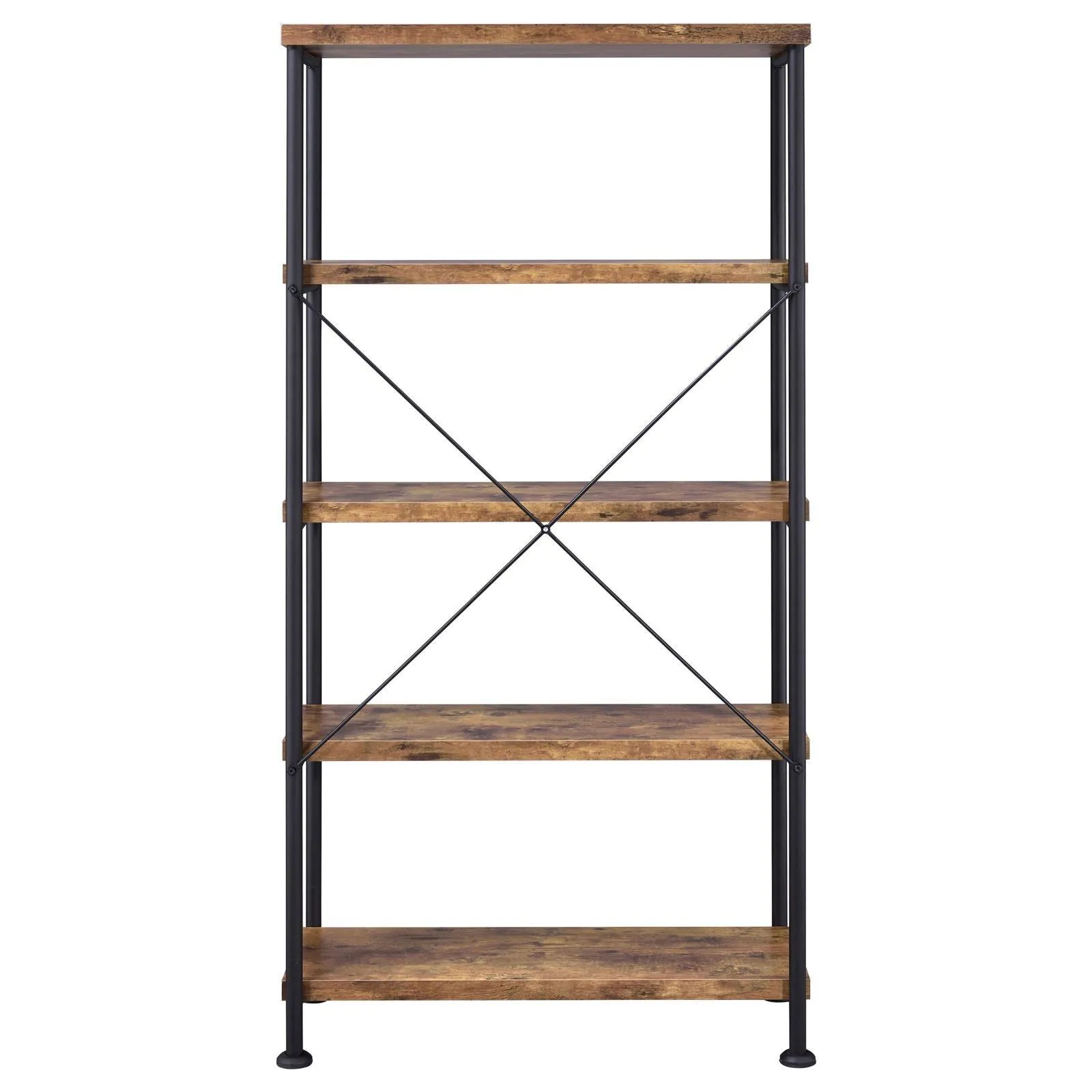 Analiese Antique Nutmeg 4-Shelf Bookcase - Image 7