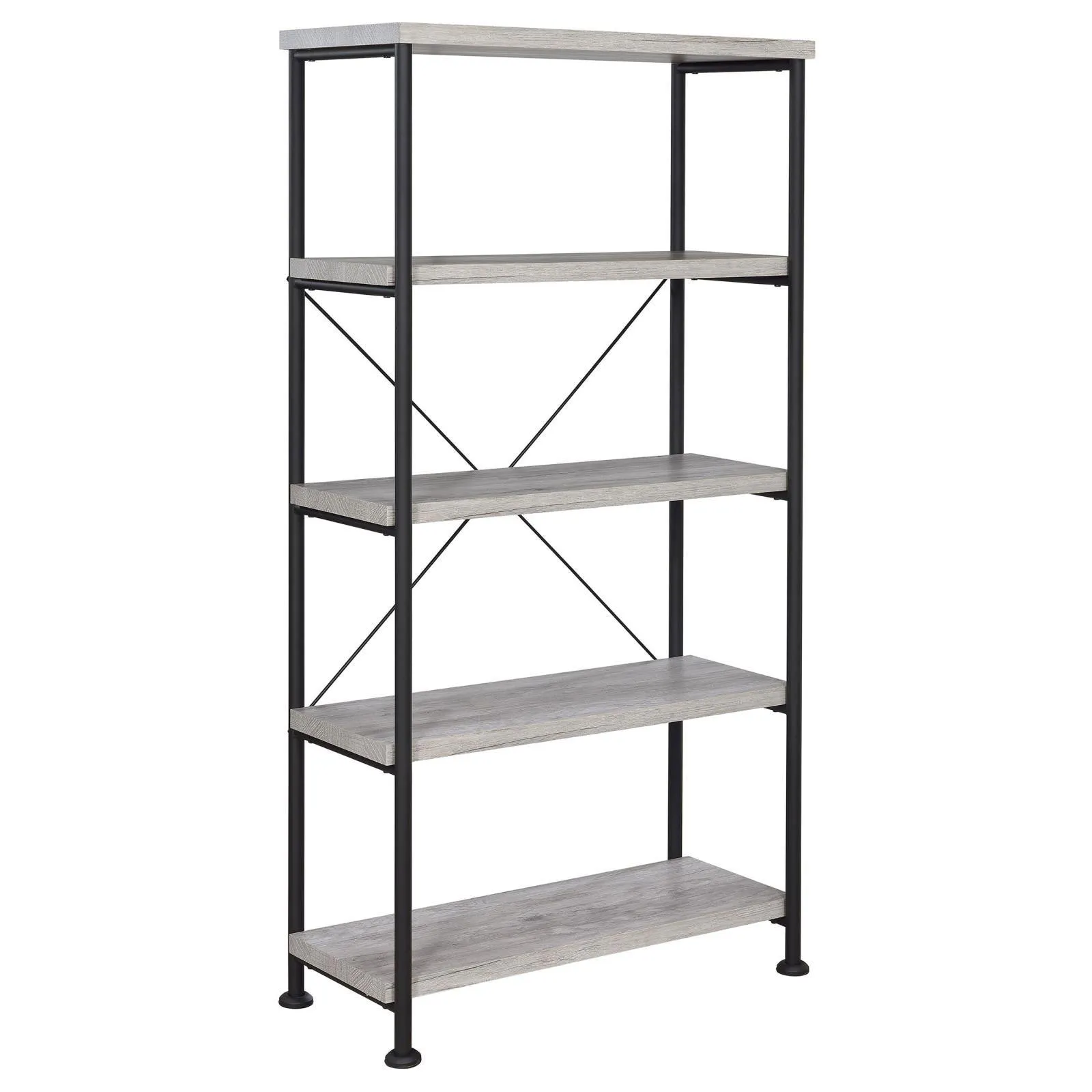 Analiese Gray Driftwood 4-Shelf Bookcase - Image 2