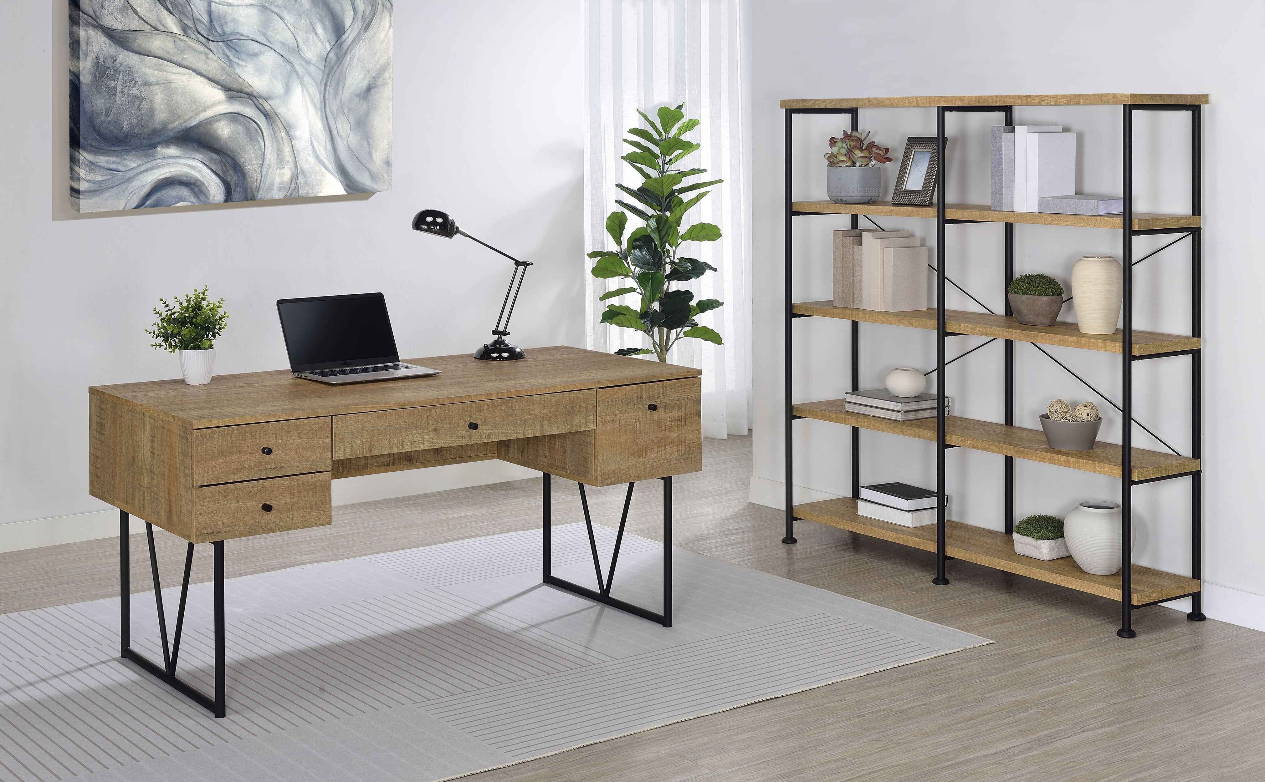 Analiese Mango 63-inch 4-shelf Double Bookshelf - Image 11