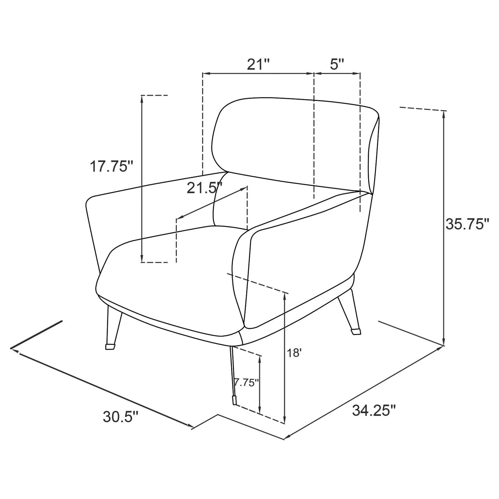 Andrea Blue Heavy Duty High Back Accent Chair - Image 9