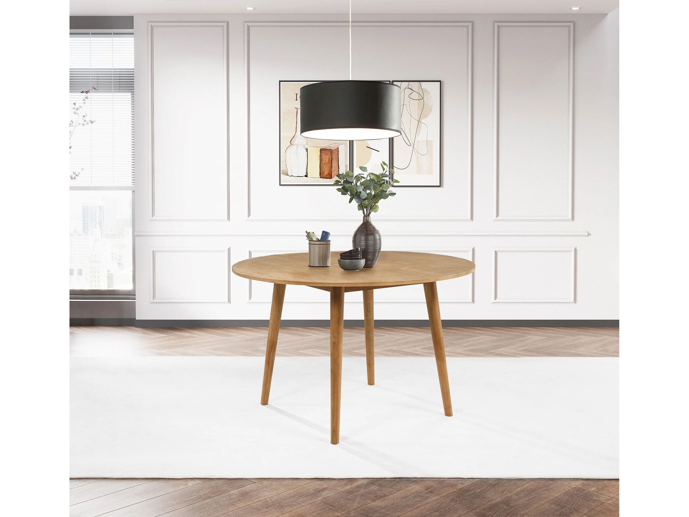 Andrews Light Ash 48-inch Round Wood Dining Room Table
