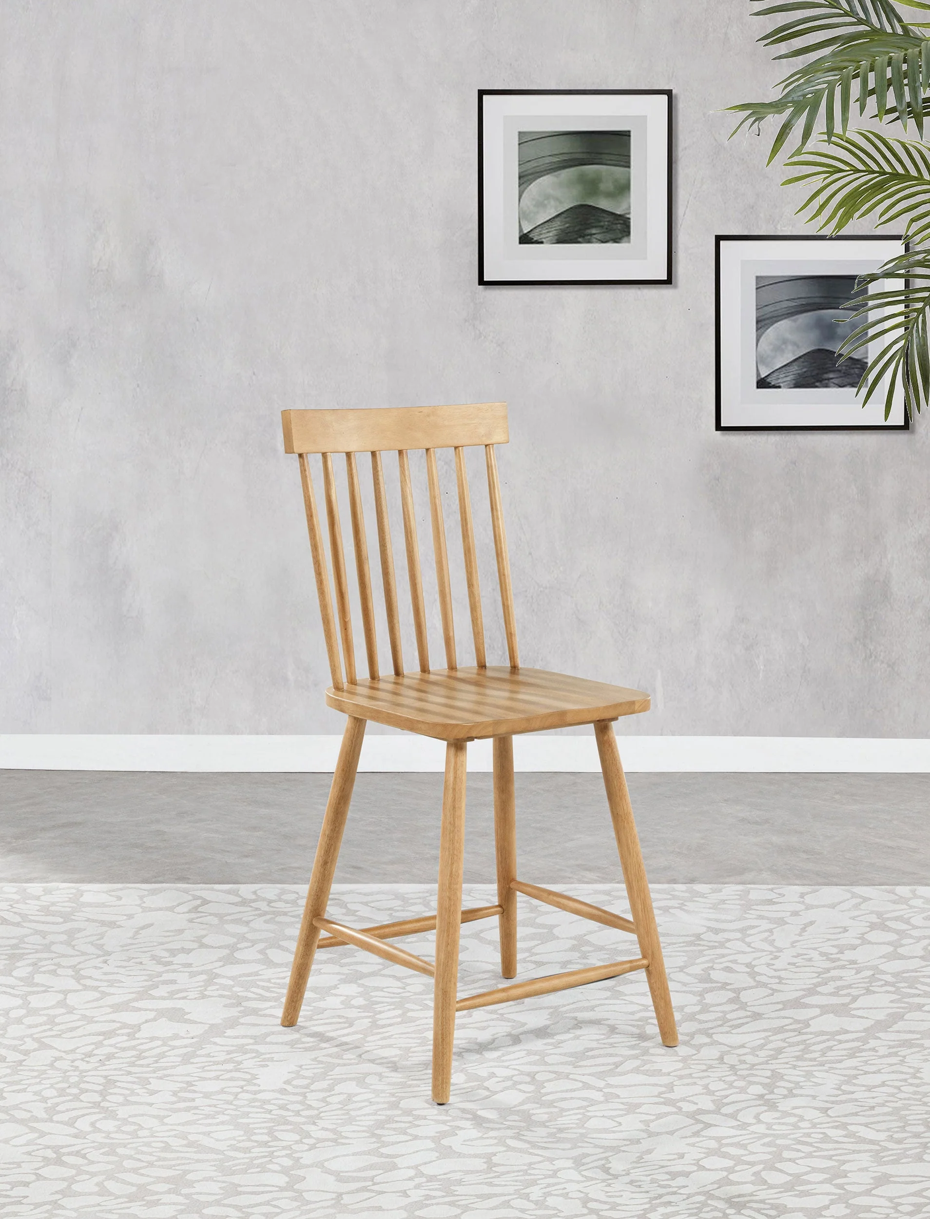 Andrews Light Ash Windsor Counter Height Dining Side Chair (Set of 2) - Image 2