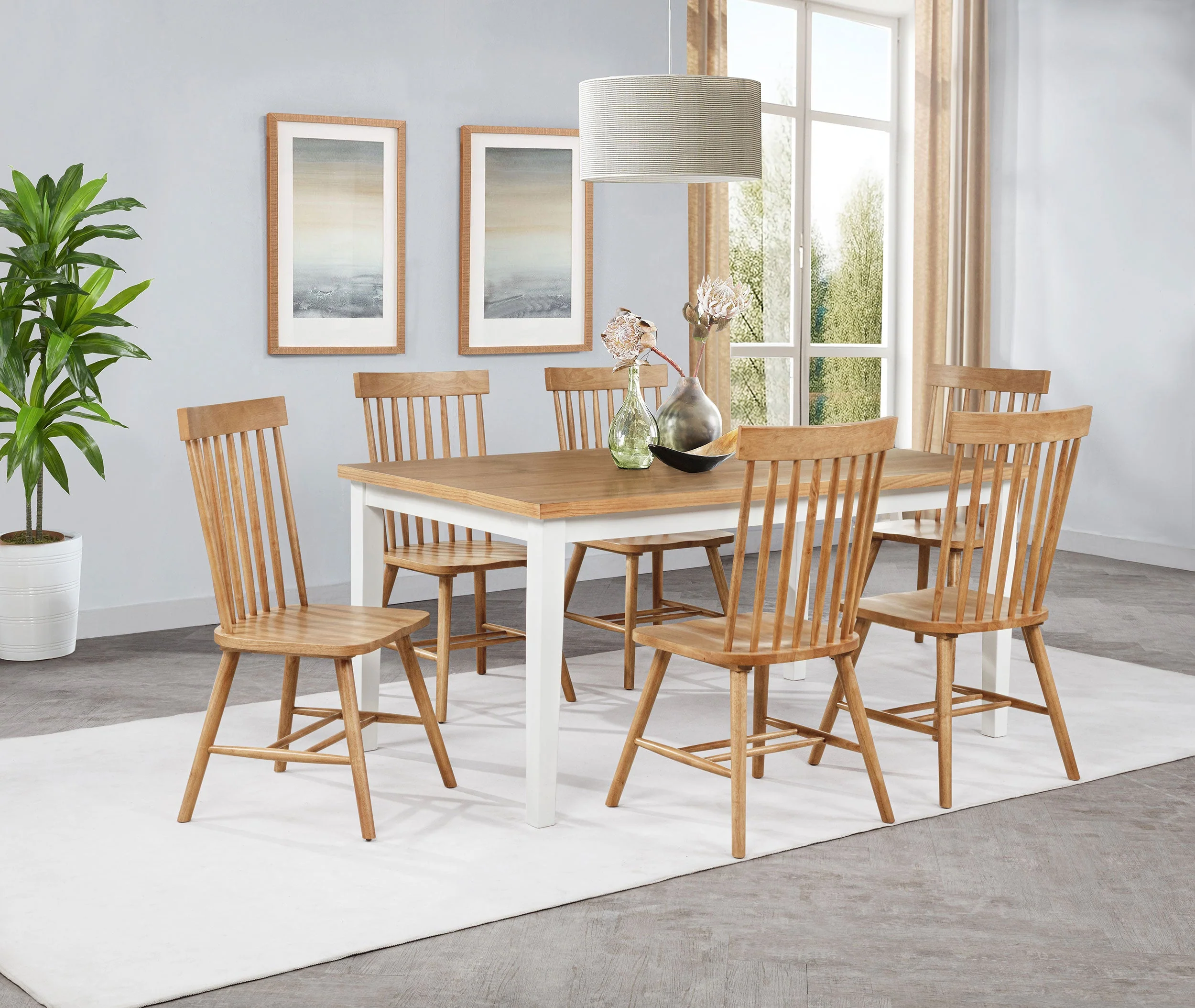 Andrews Light Ash Windsor Spindle Back Dining Side Chair (Set of 2) - Image 13