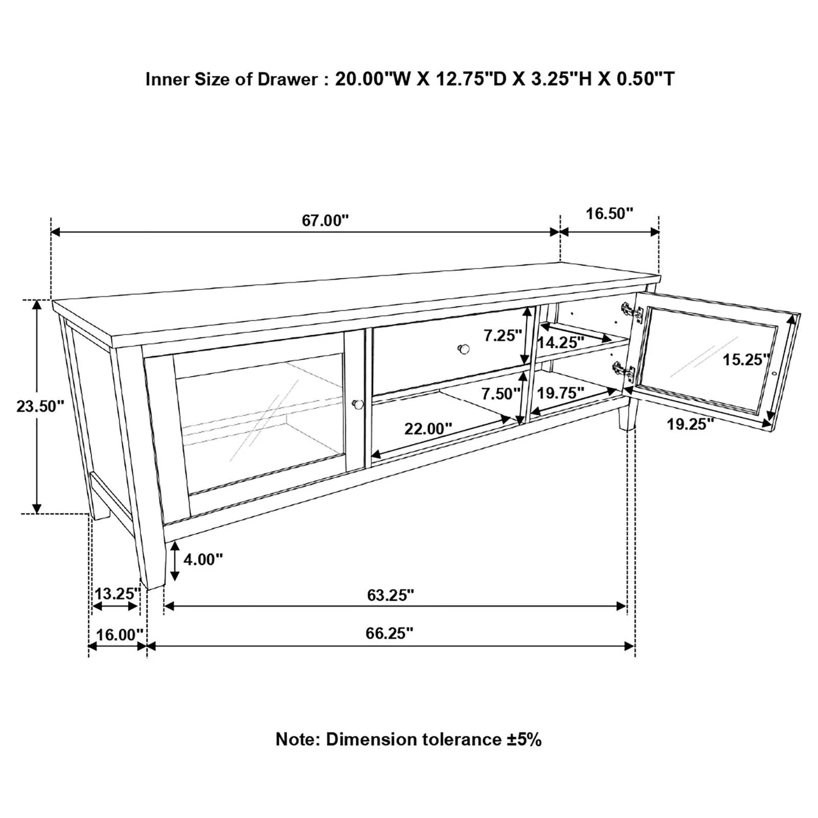 Angela Brown and White 2-door Wooden 67" TV Stand - Image 11