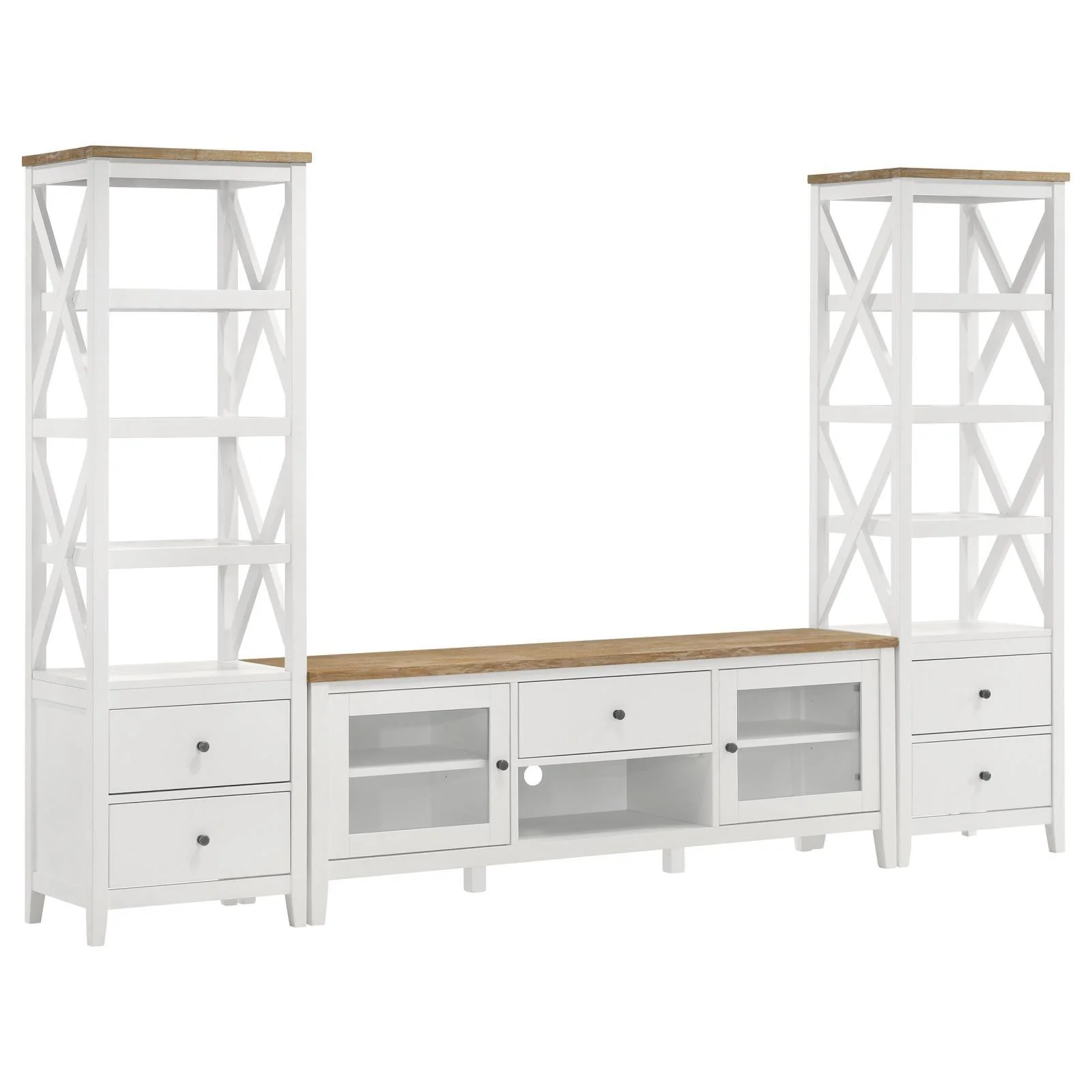 Angela Brown and White 2-door Wooden 67" TV Stand - Image 12