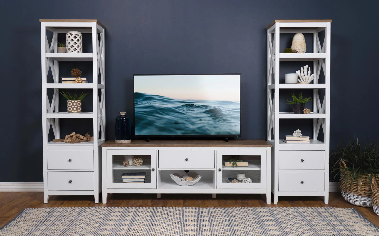 Angela Brown and White 2-door Wooden 67" TV Stand - Image 13
