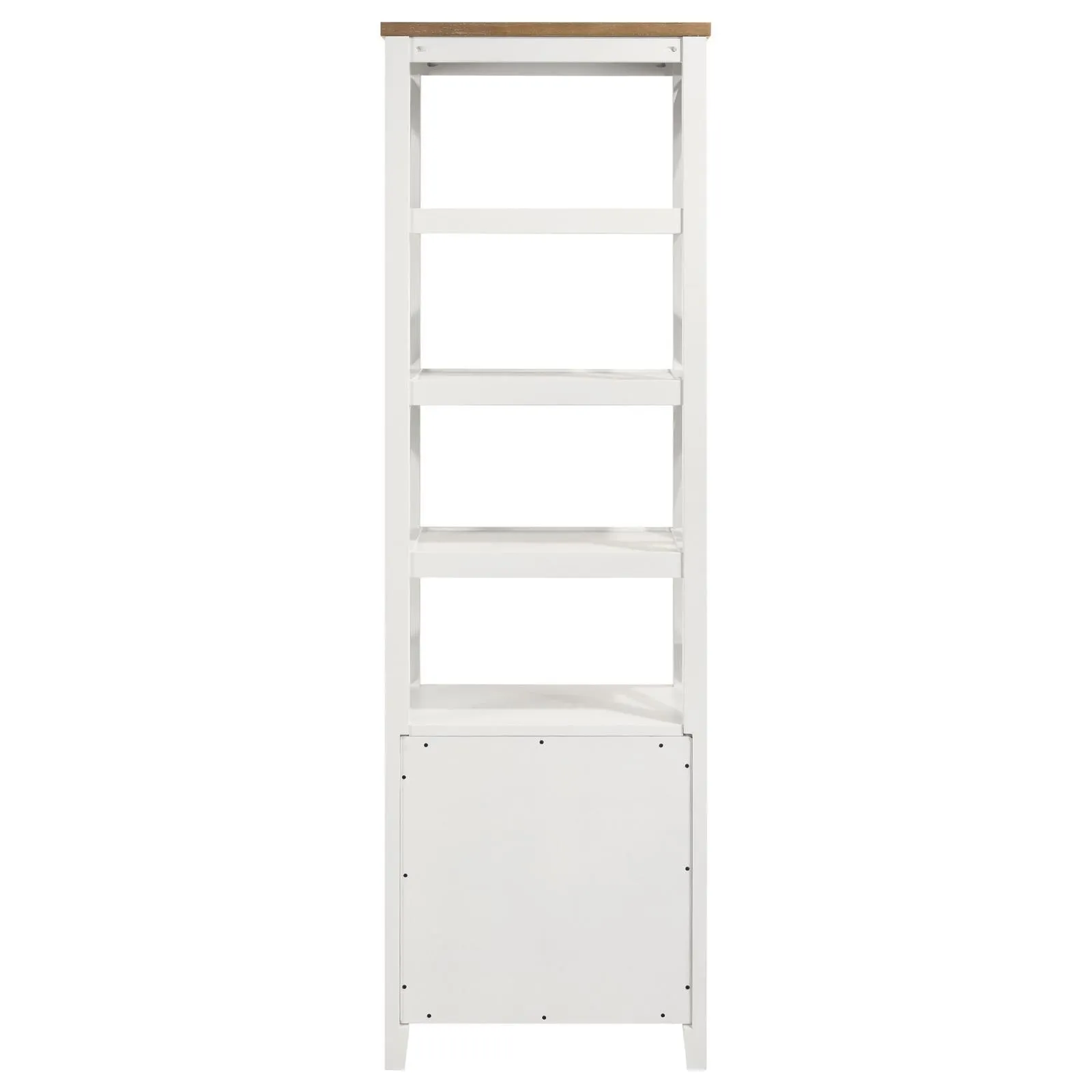 Angela Brown and White 4-shelf Wooden Media Tower with Drawers - Image 6