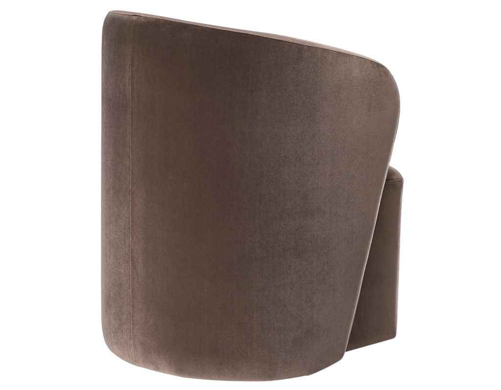 Annie Chocolate Velvet Barrel Chair w/Casters, Set of 2 - Image 6