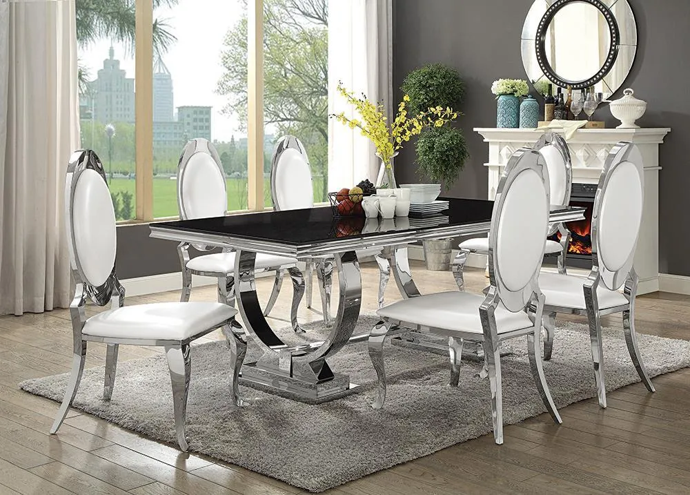 Antoine Chrome 5-Piece Rectangular Dining Set