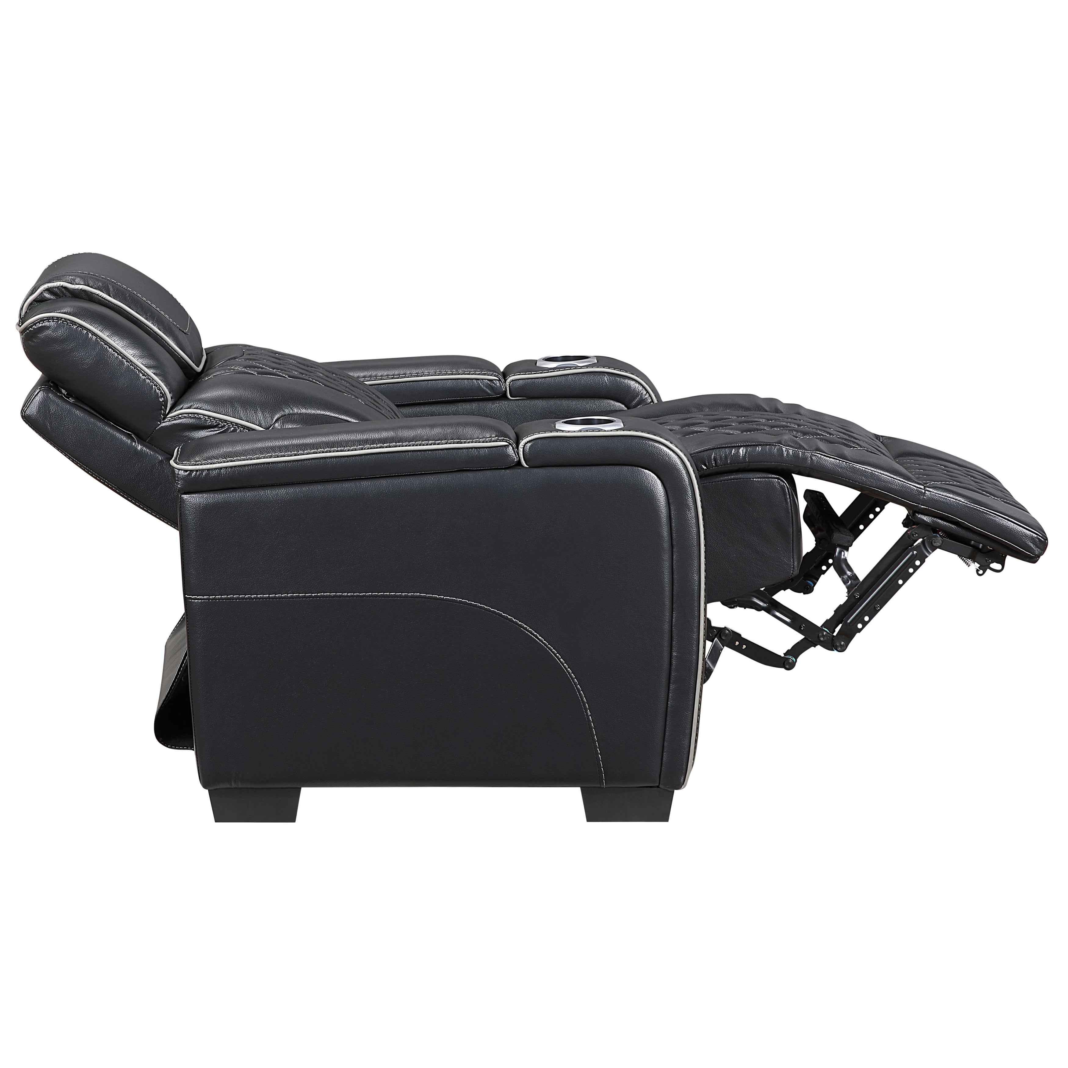 Apex Black Leather Power Reclining Chair - Image 10