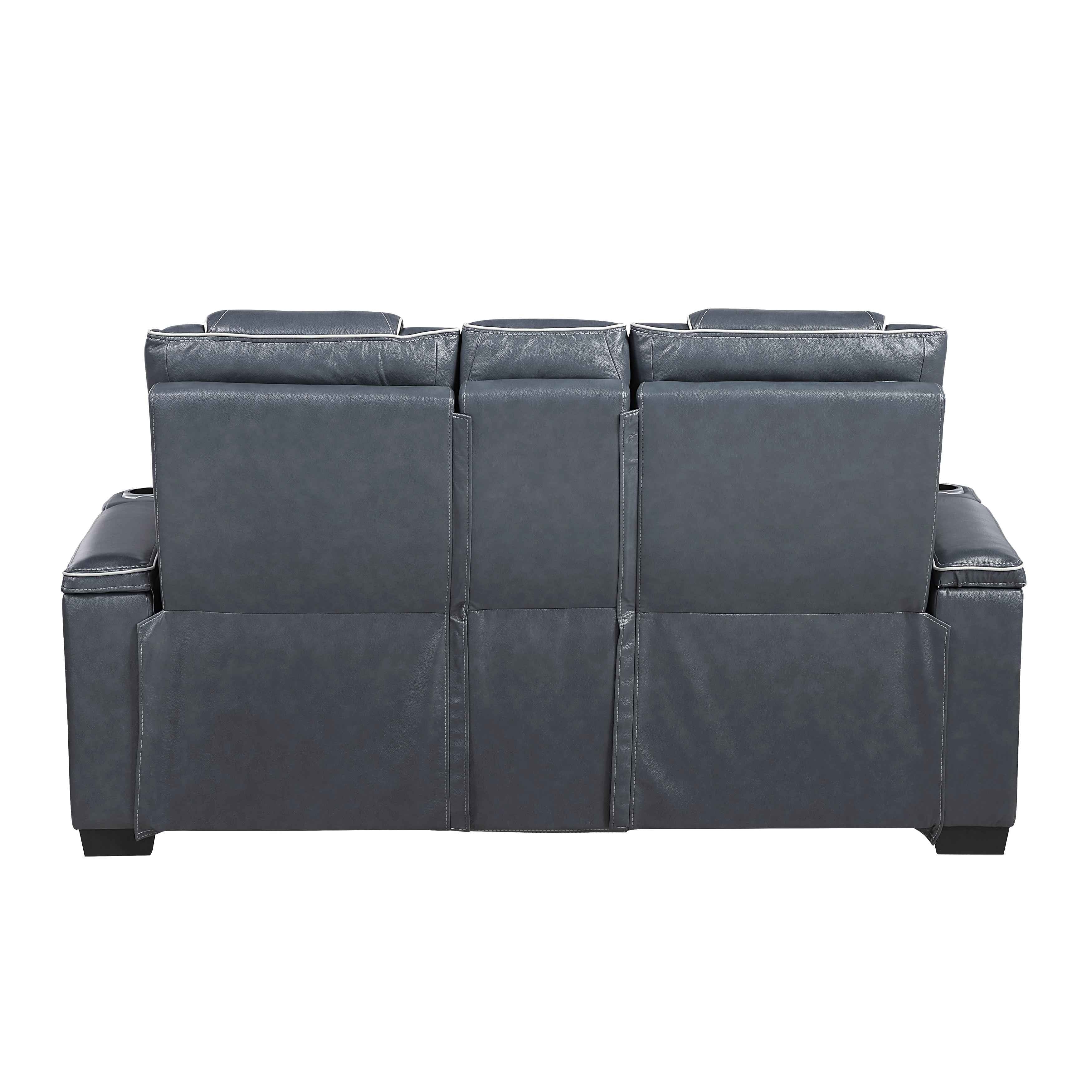 Apex Blue 3-Piece Leather Power Reclining Living Room Sets - Image 12