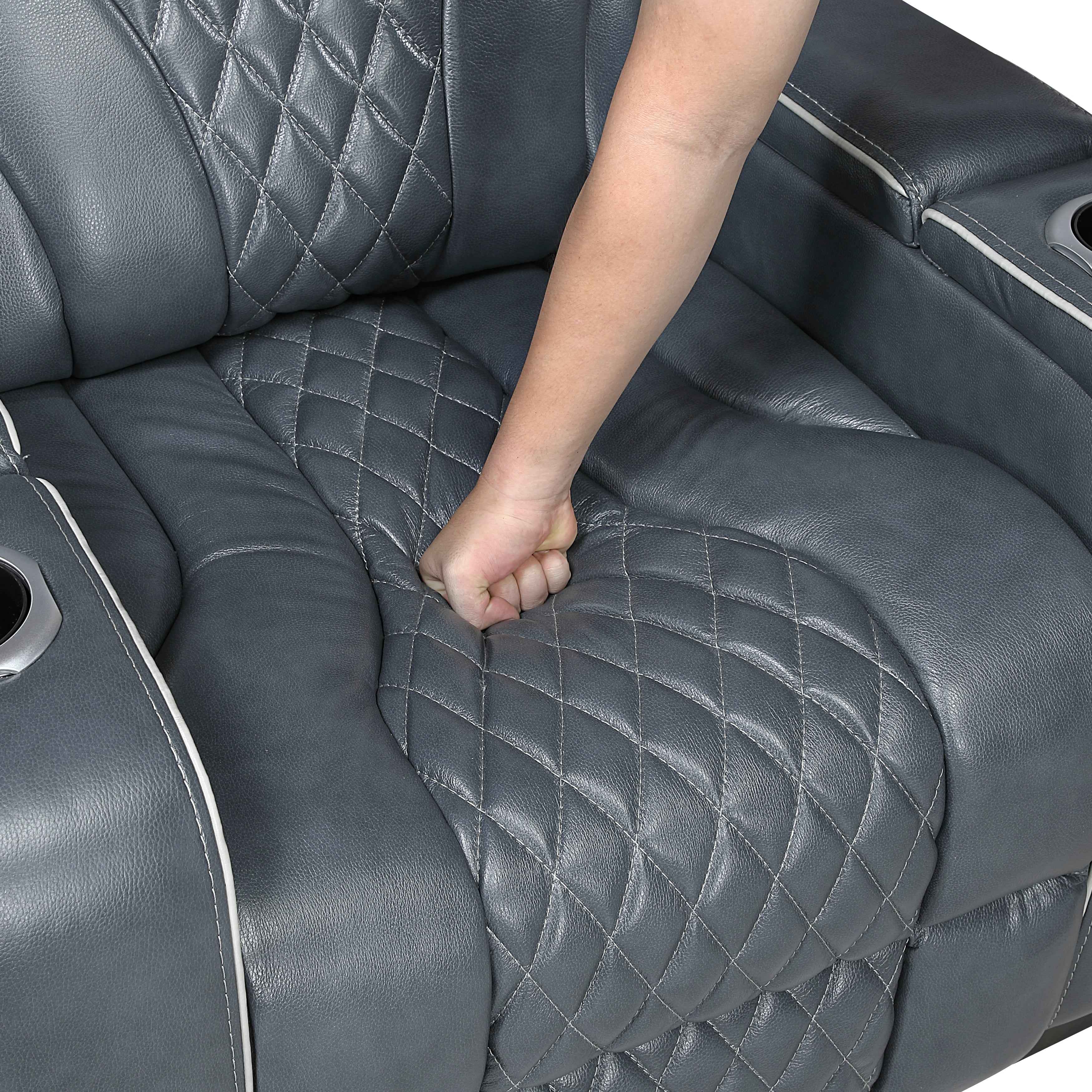 Apex Blue 3-Piece Leather Power Reclining Living Room Sets - Image 31