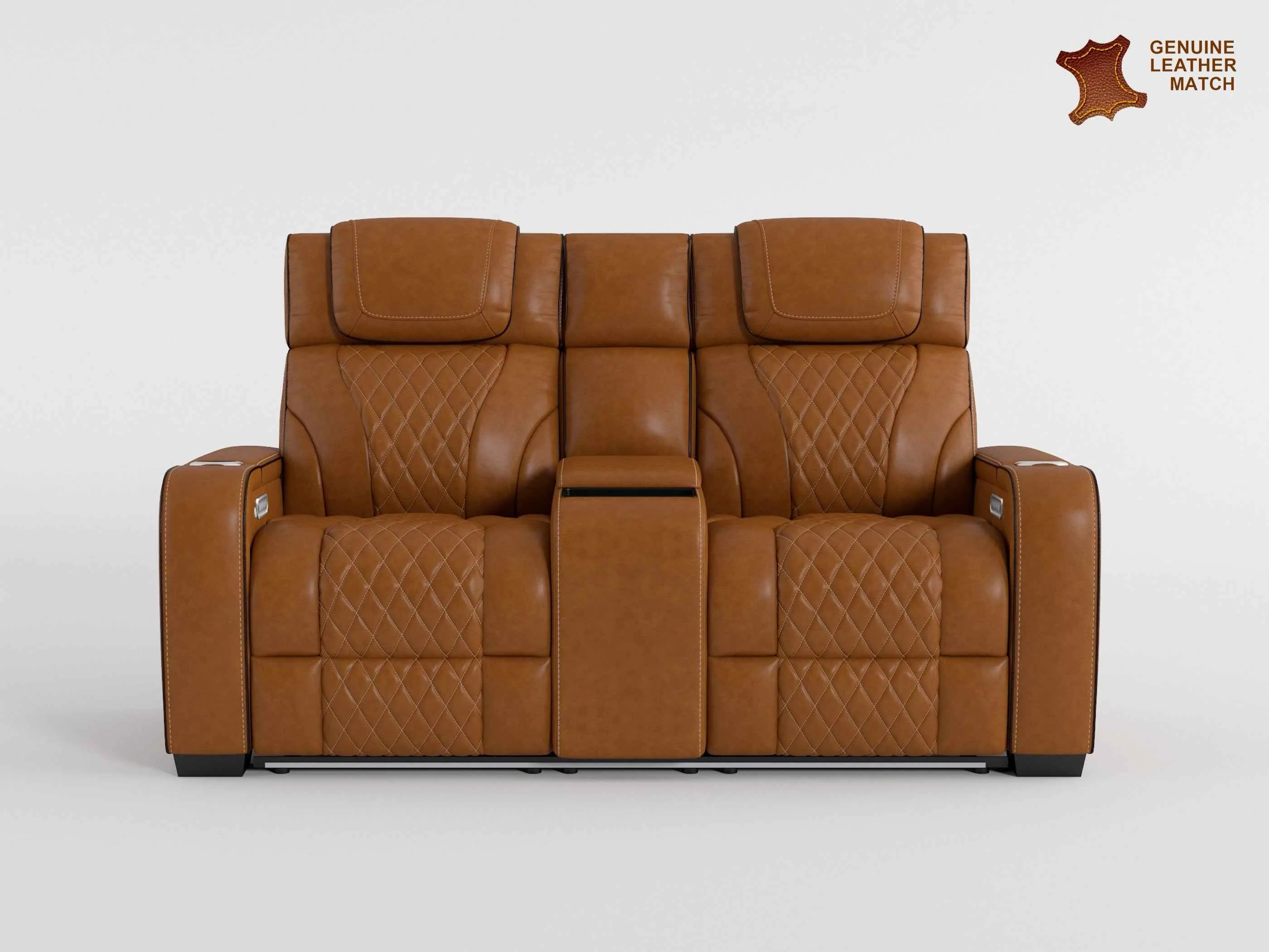 Apex Brown Leather Power Double Reclining Loveseat - Image 16