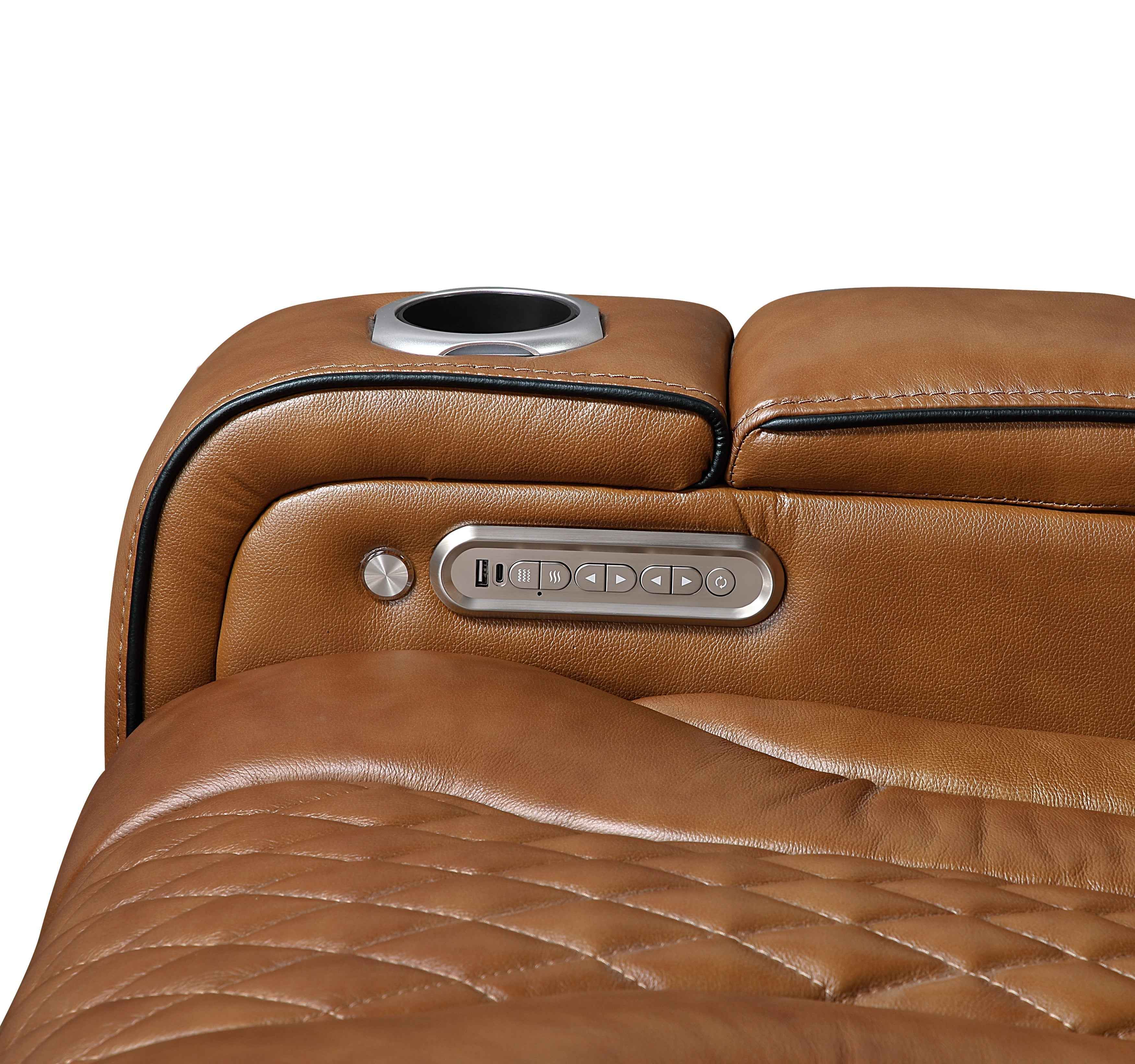 Apex Brown Leather Power Reclining Chair - Image 11