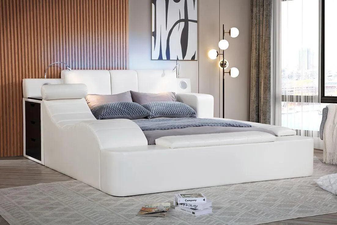 Apollo White Queen Platform Bed - Image 2