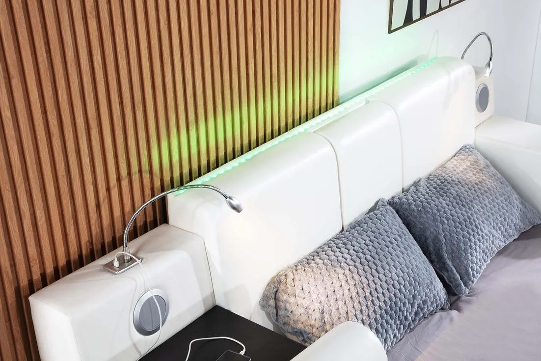 Apollo White Queen Platform Bed - Image 3