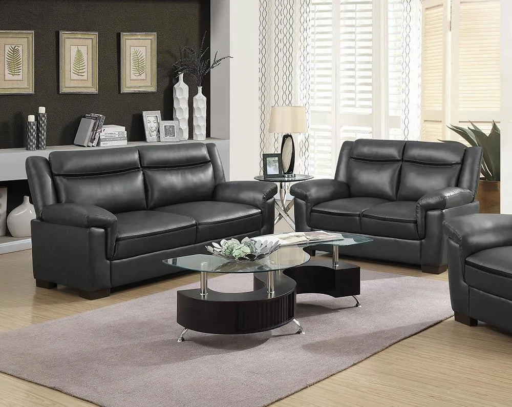 Arabella Gray 2-Piece Upholstered Pillow Top Arm Living Room Set