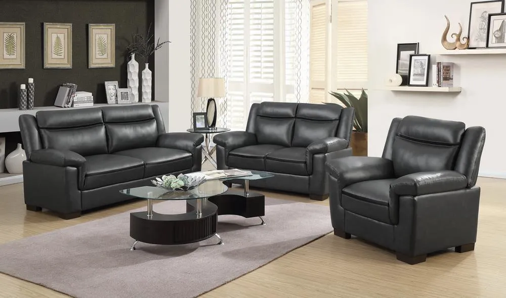 Arabella Gray Pillow Top Upholstered Loveseat - Image 6
