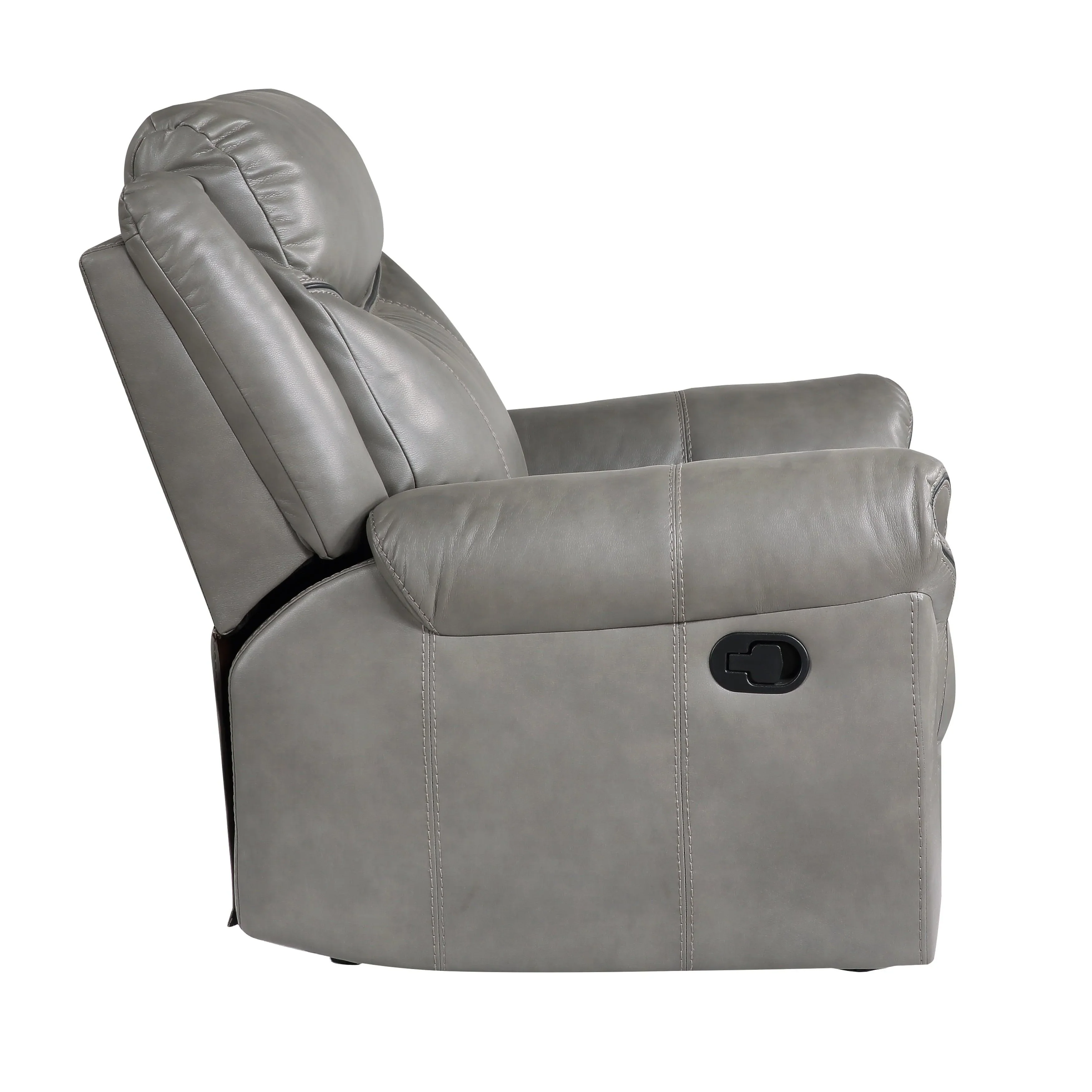 Aram Gray Faux Leather Glider Reclining Chair - Image 4