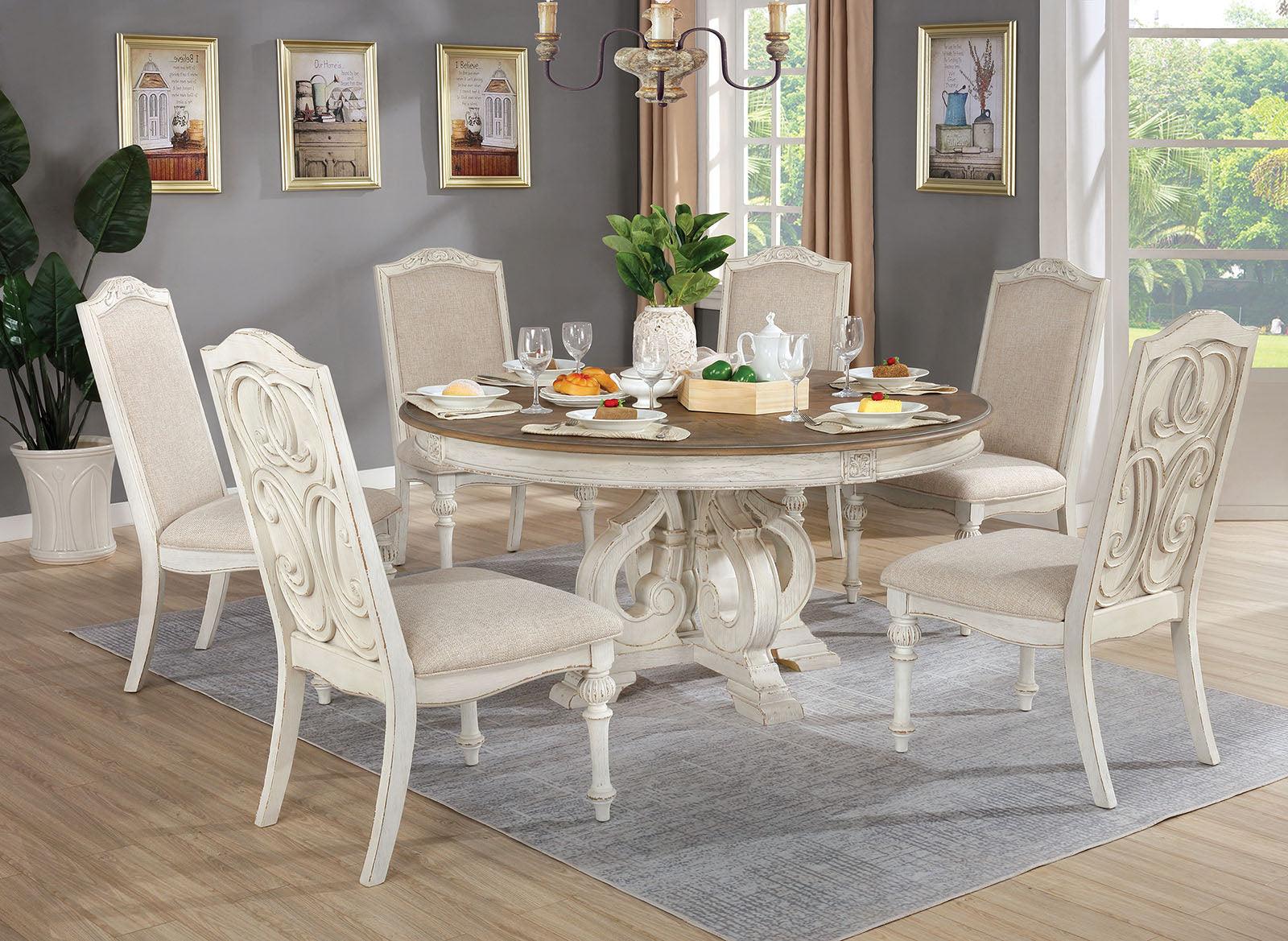 Arcadia Antique White/Ivory Round Table - Image 3