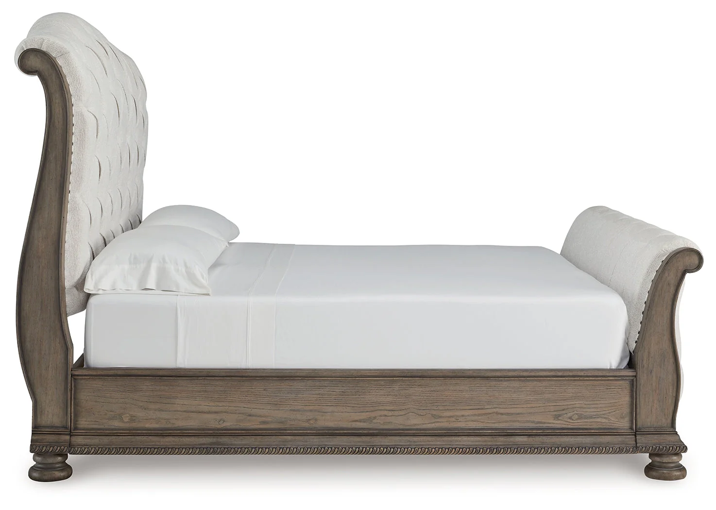 Ardenfield Light Brown California King Upholstered Sleigh Bed - Image 4