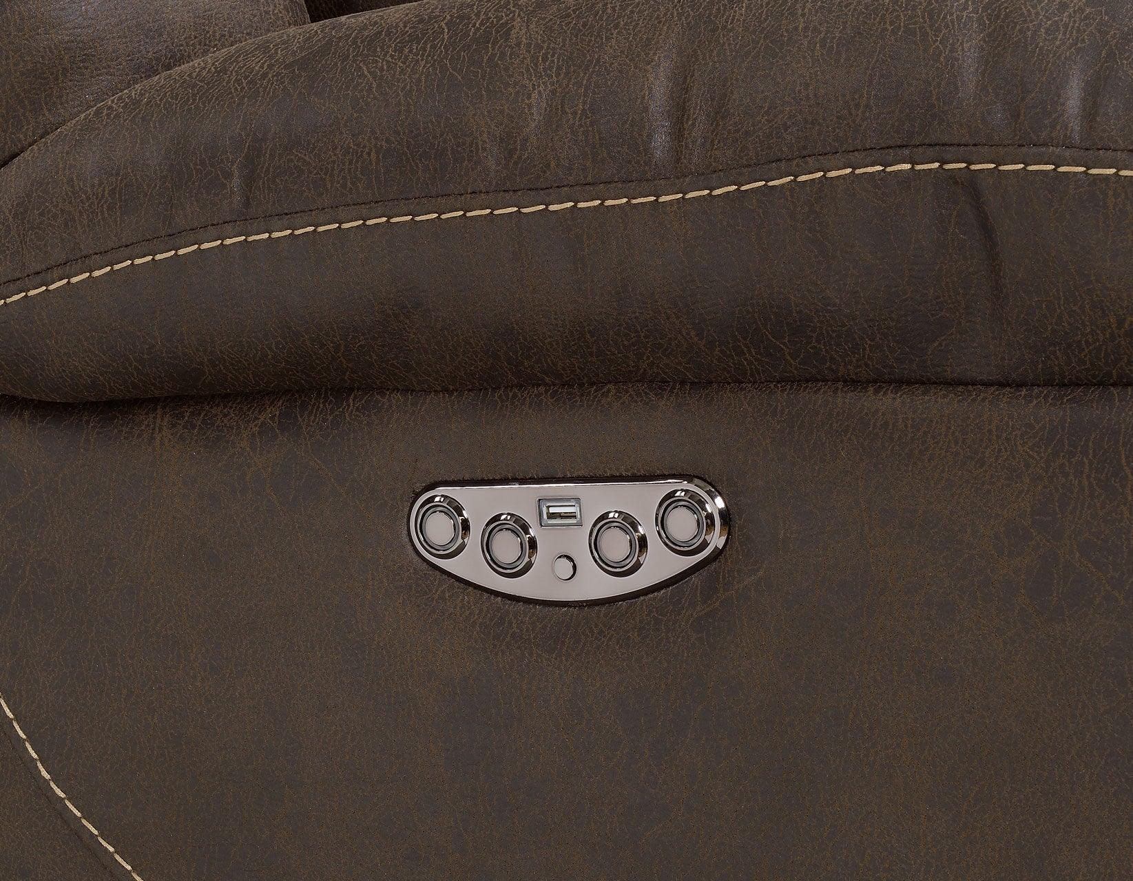 Aria Saddle Brown 3-Piece Dual-Power Reclining Sectional - Image 4