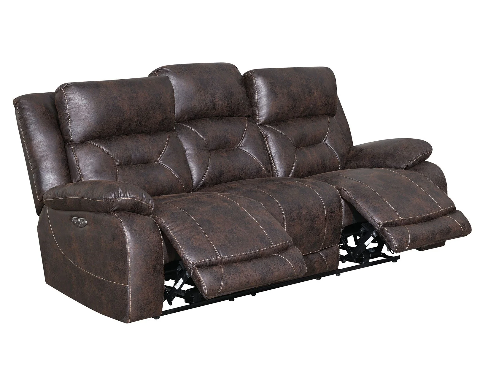 Aria Saddle Brown Dual-Power Reclining Sofa - Image 3