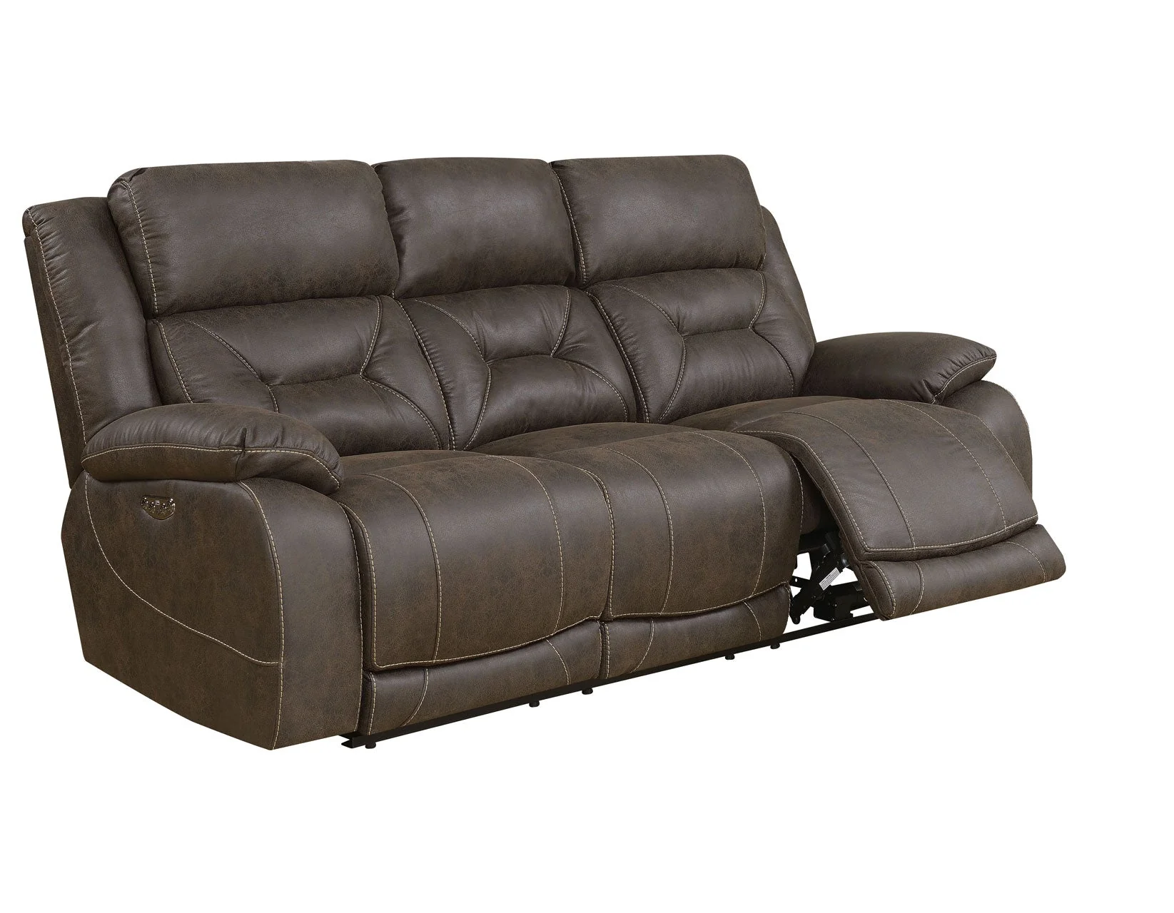 Aria Saddle Brown Dual-Power Reclining Sofa - Image 5