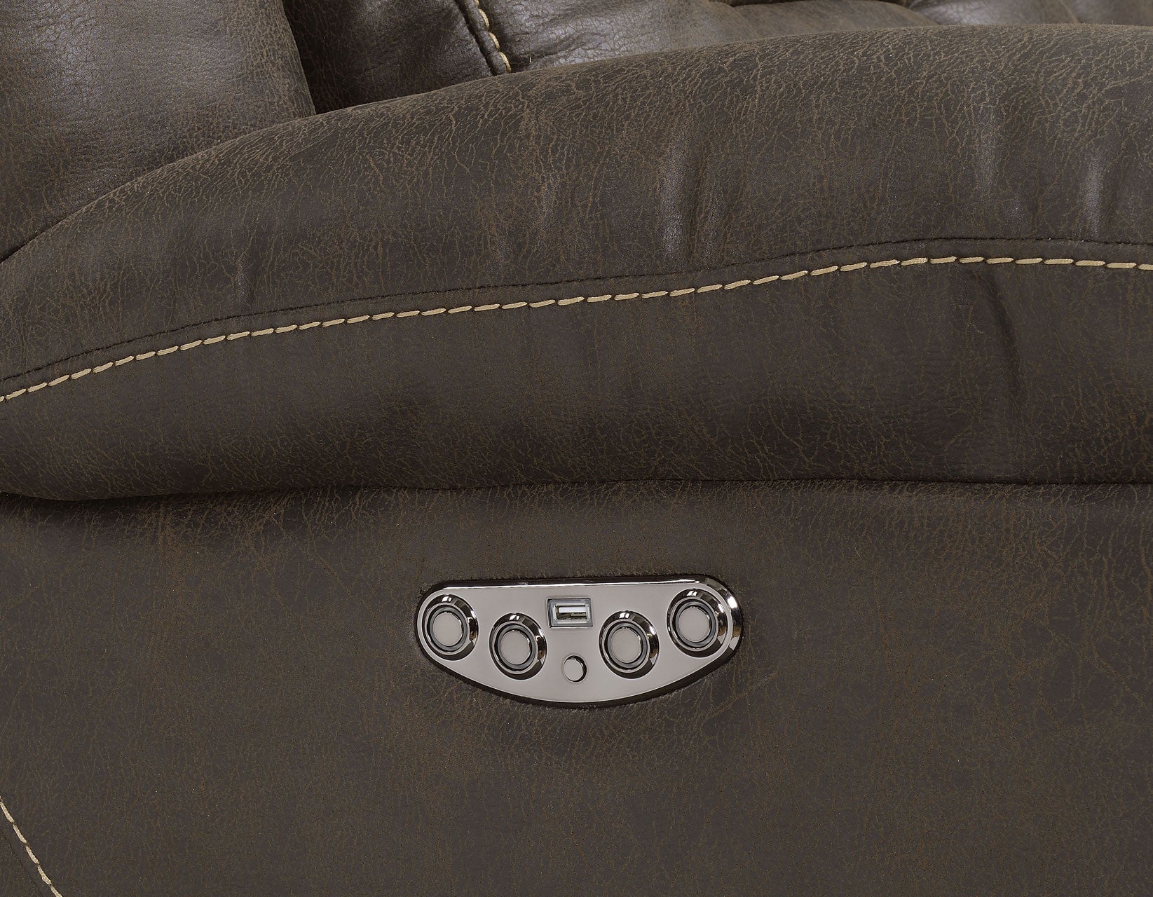 Aria Saddle Brown Dual-Power Reclining Sofa - Image 7