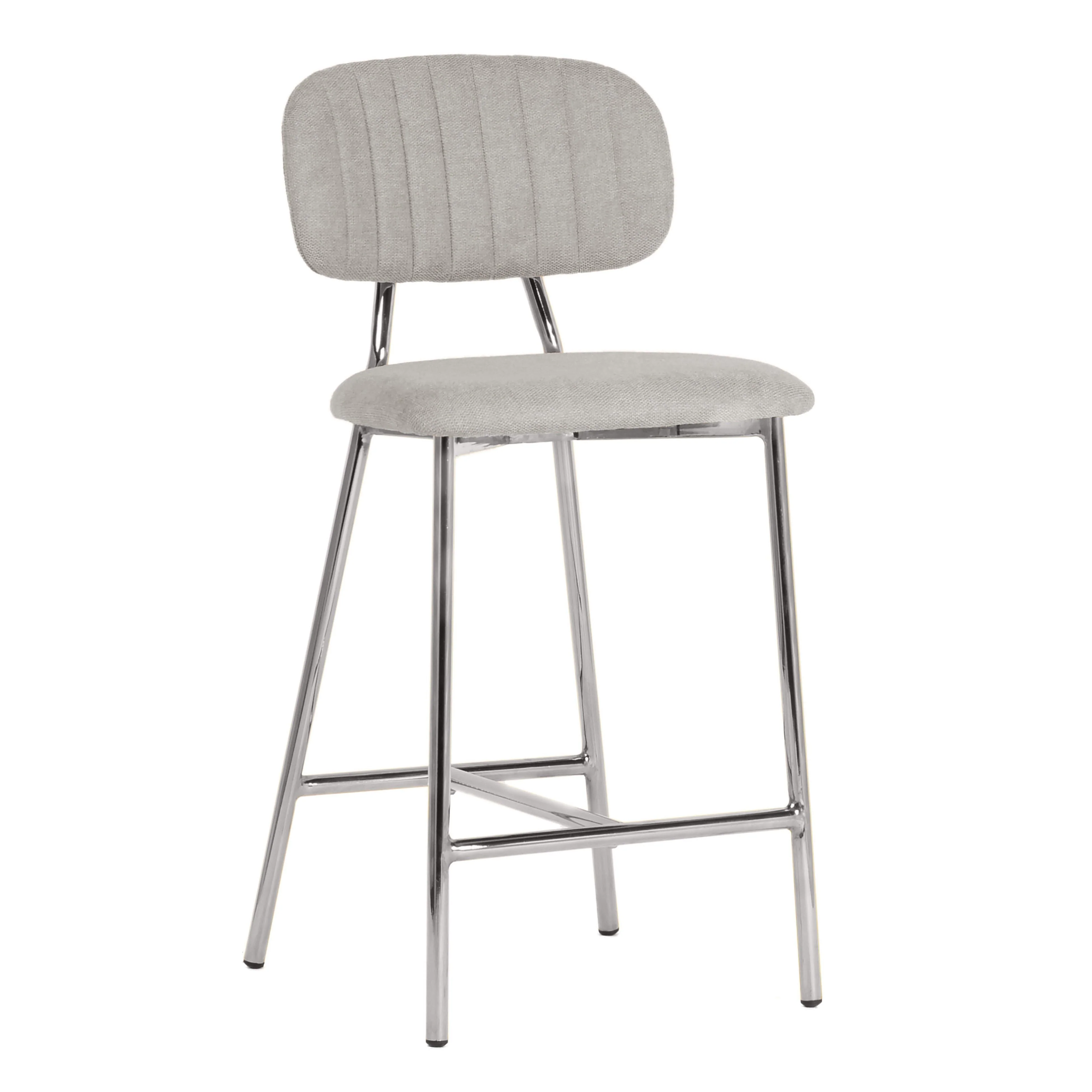 Ariana Grey Counter Stool with Silver Legs - Set of 2 - Image 3