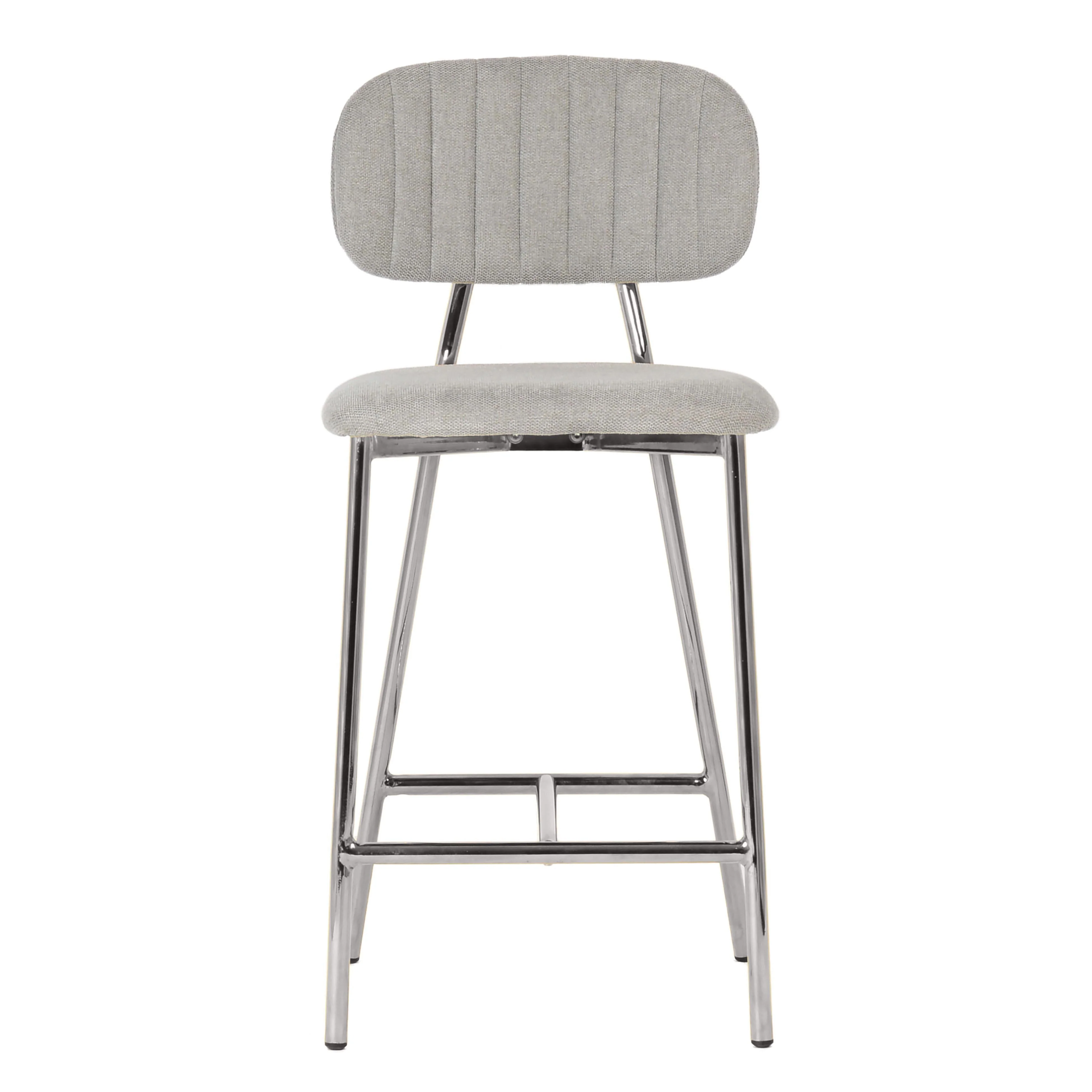 Ariana Grey Counter Stool with Silver Legs - Set of 2 - Image 4
