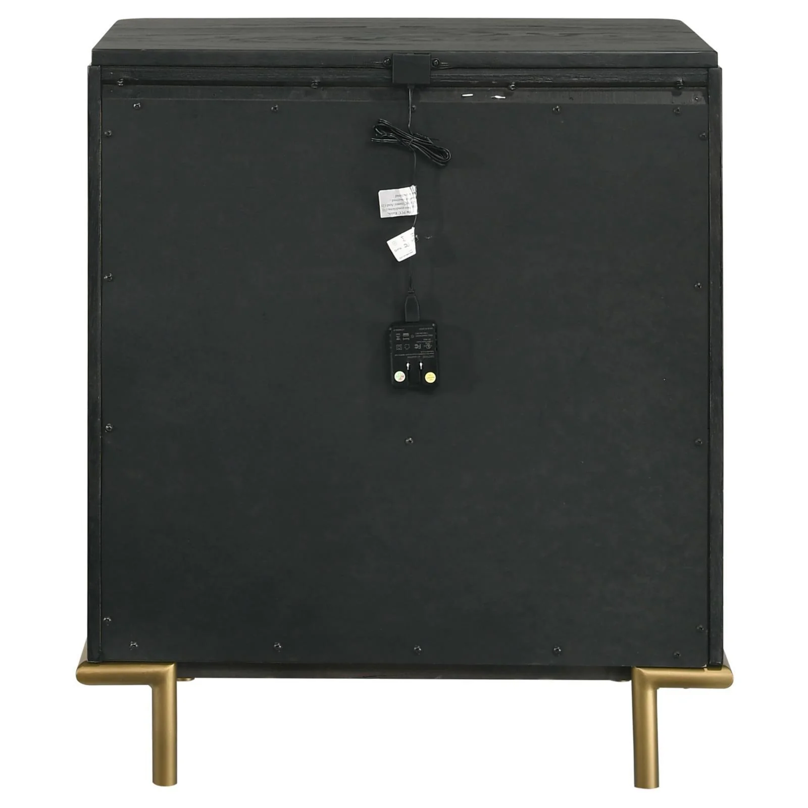 Arini Black 3-drawer Nightstand Bedside Table with USB Outlet - Image 6