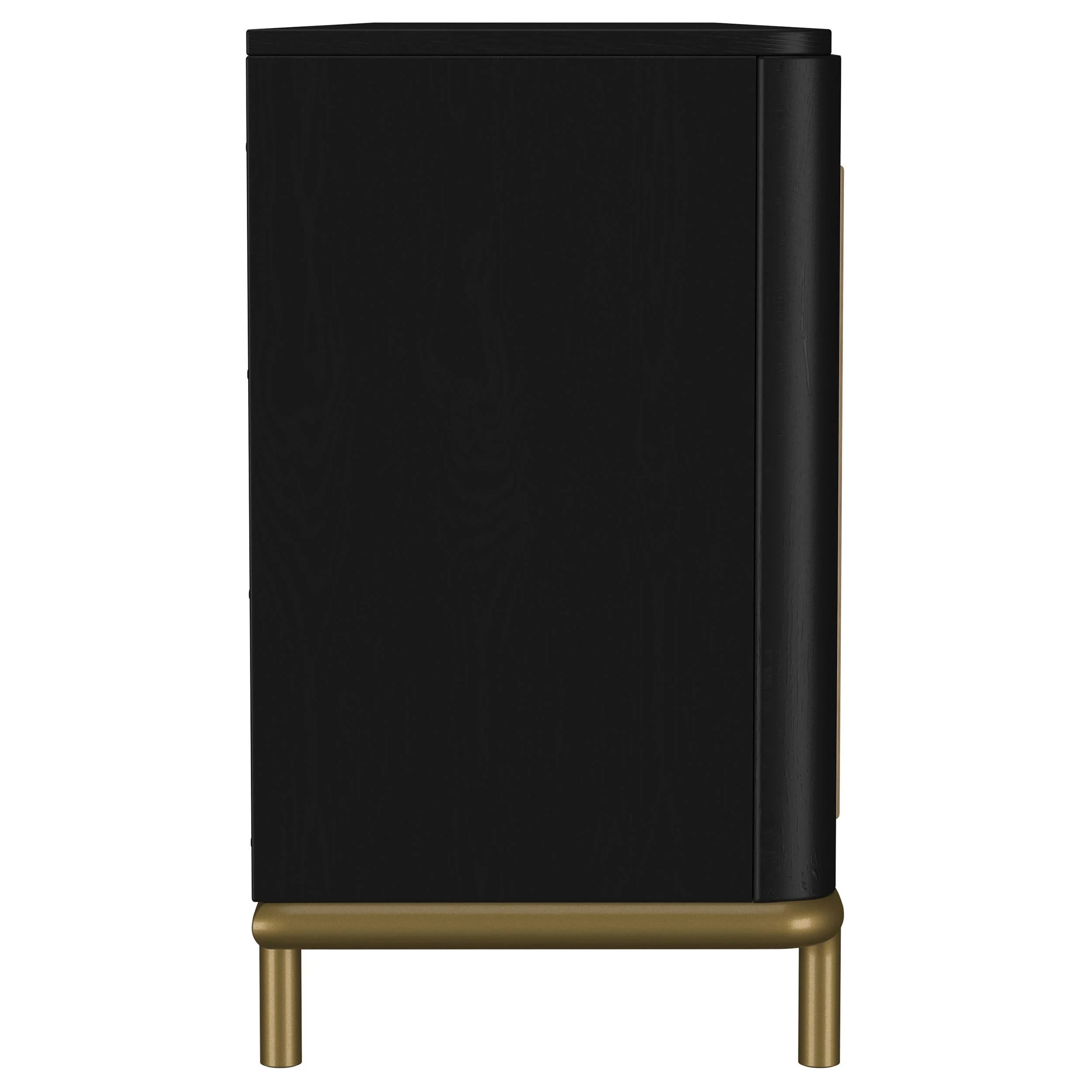 Arini Black Rattan Cane 2-Door TV Stand Media Console - Image 12