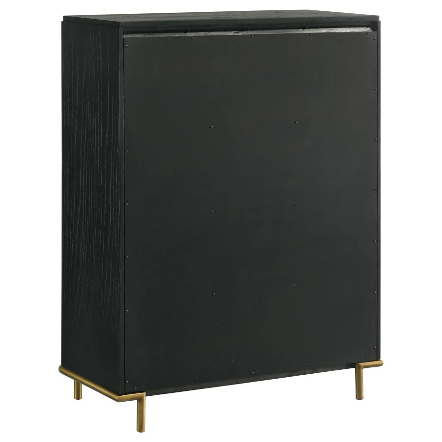 Arini Cream and Black 5-iece Eastern King Bedroom Set - Image 12