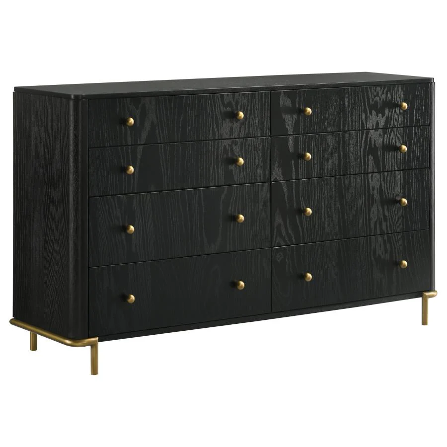 Arini Cream and Black 5-piece Queen Bedroom Set - Image 7