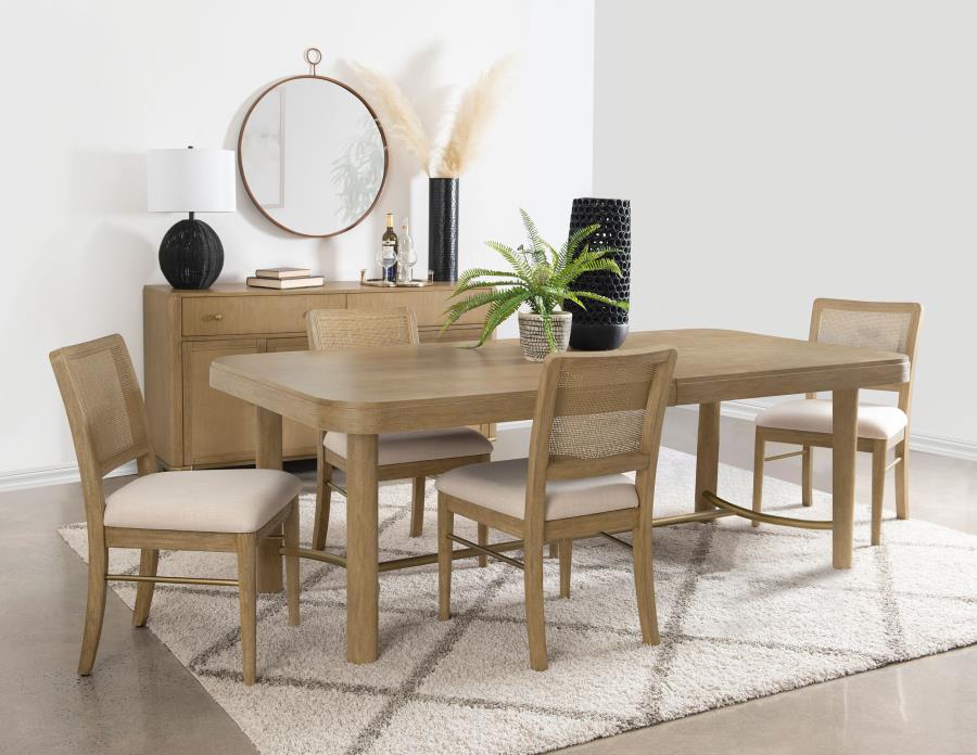 Arini Sand Wash 5-Piece Extension Leaf Dining Table Set