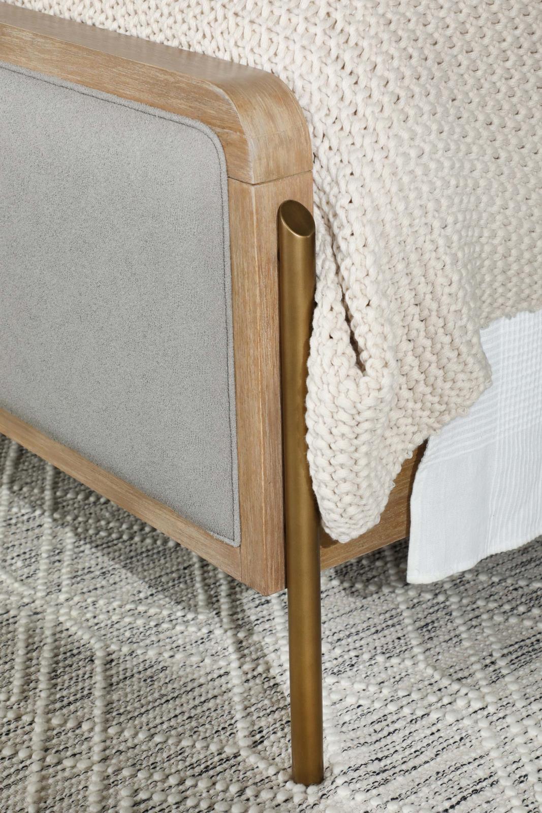 Arini Sand Wash/Gray Upholstered Eastern King Panel Bed - Image 14