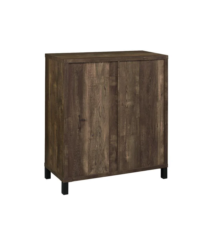 Arlington Rustic Oak Bar Cabinet with Sliding Door - Image 6