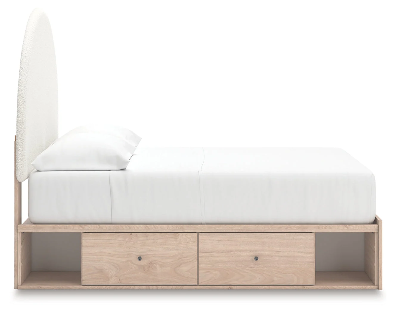 Arloster Tan/White Full Upholstered Platform Bed with Storage - Image 8