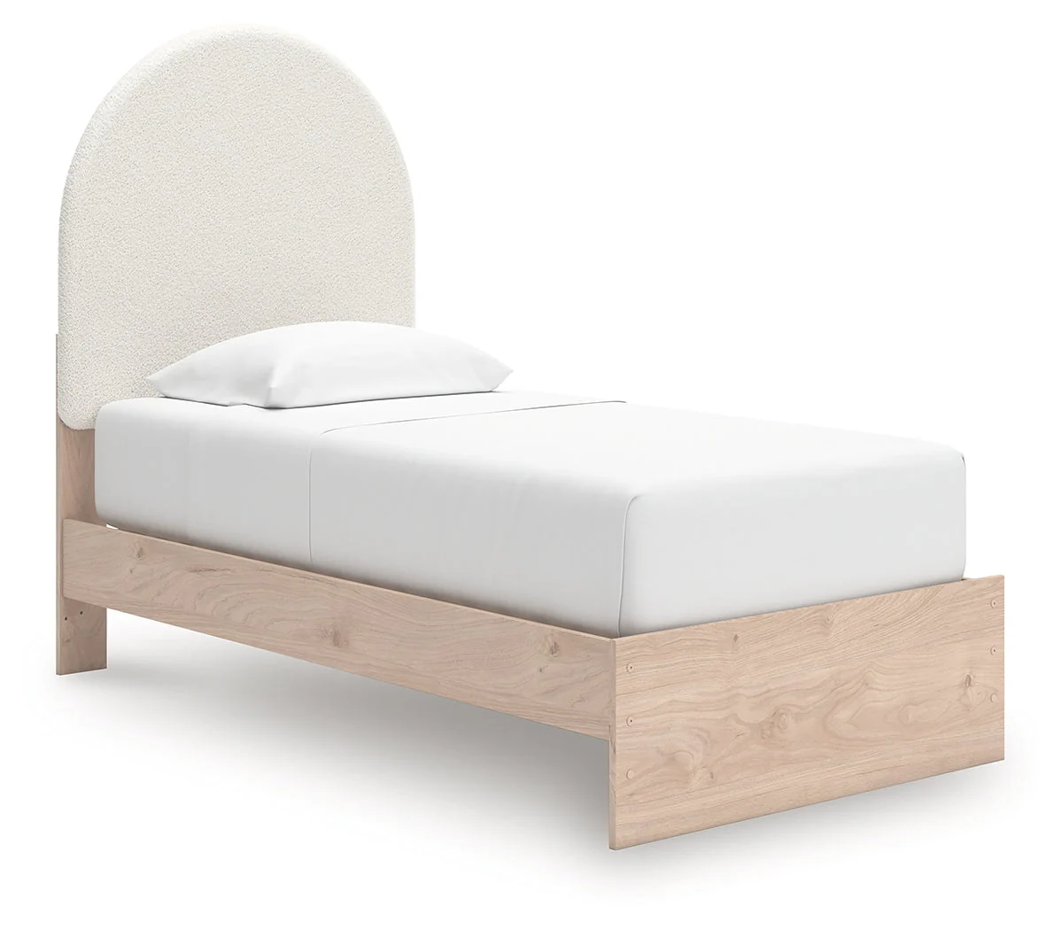 Arloster Tan/White Twin Upholstered Platform Bed