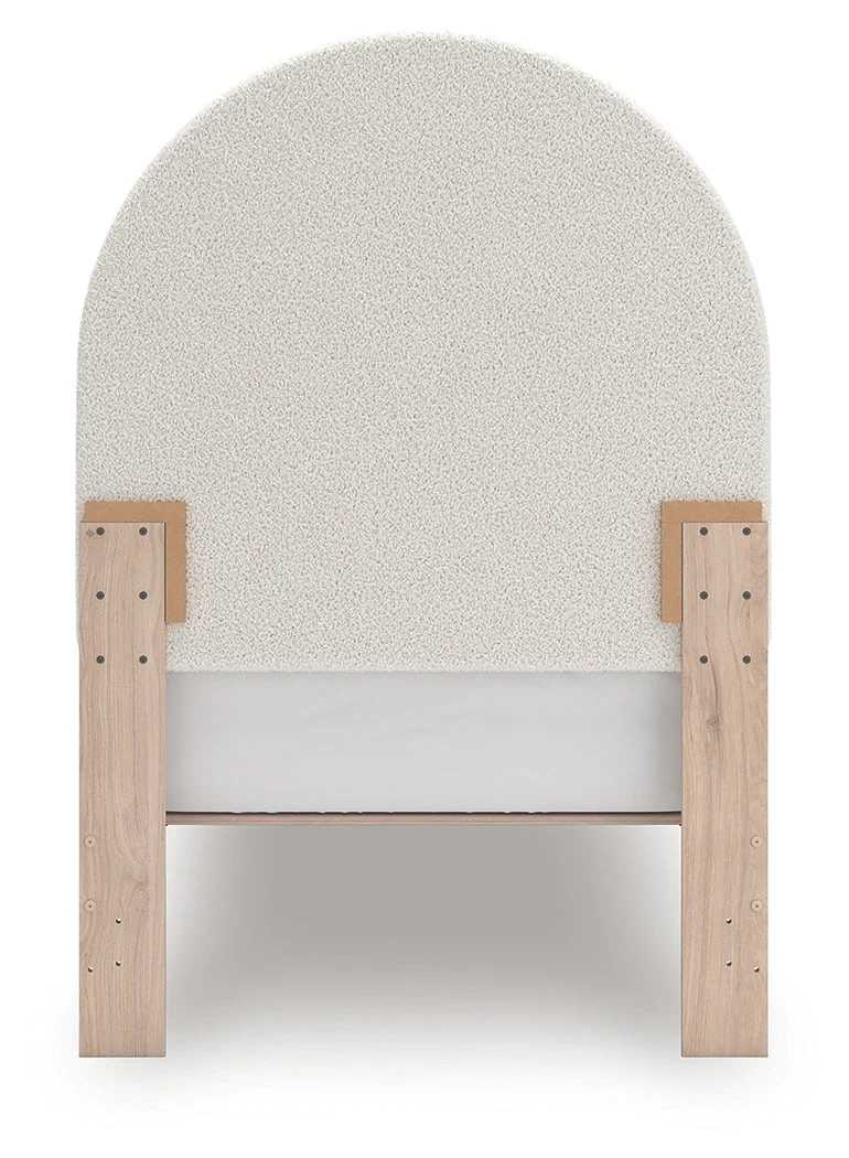 Arloster Tan/White Twin Upholstered Platform Bed - Image 6