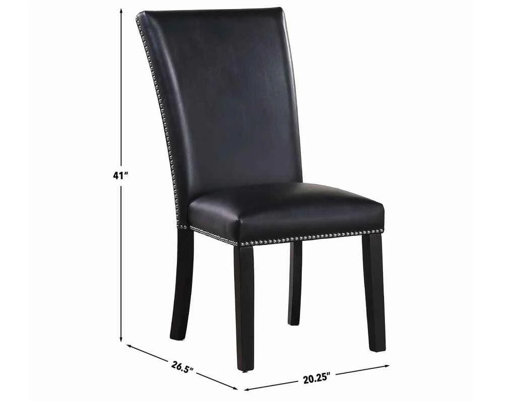 Artemis Black Vegan Leather Cover Side Chair - Image 3