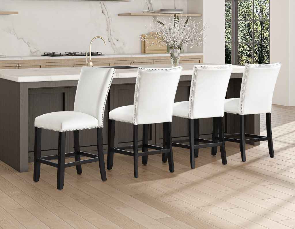 Artemis White Vegan Leather 24″ Counter Stool - Image 8