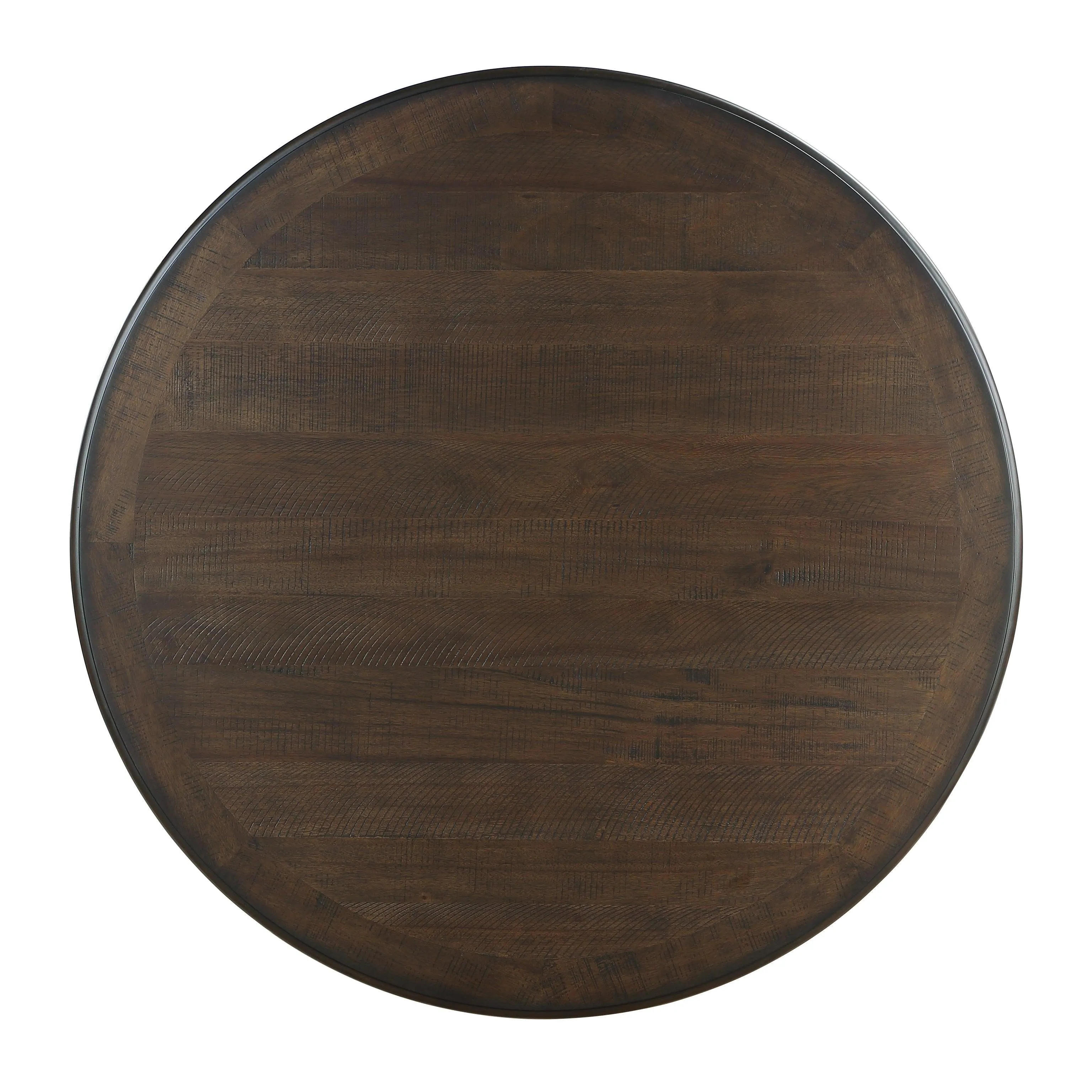 Asher Antique White/Brown Round Dining Table - Image 3