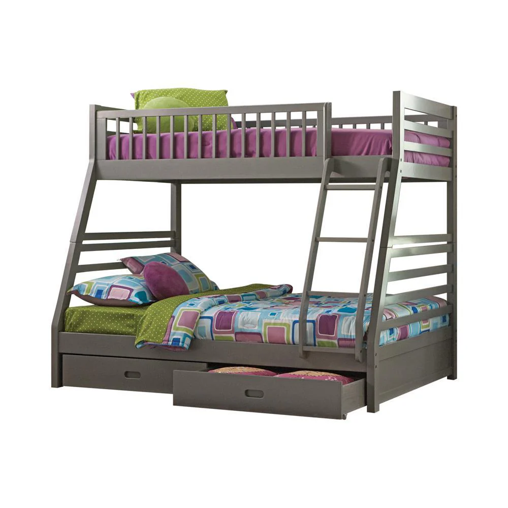 Ashton Gray Twin over Full 2-Drawer Bunk Bed - Image 2