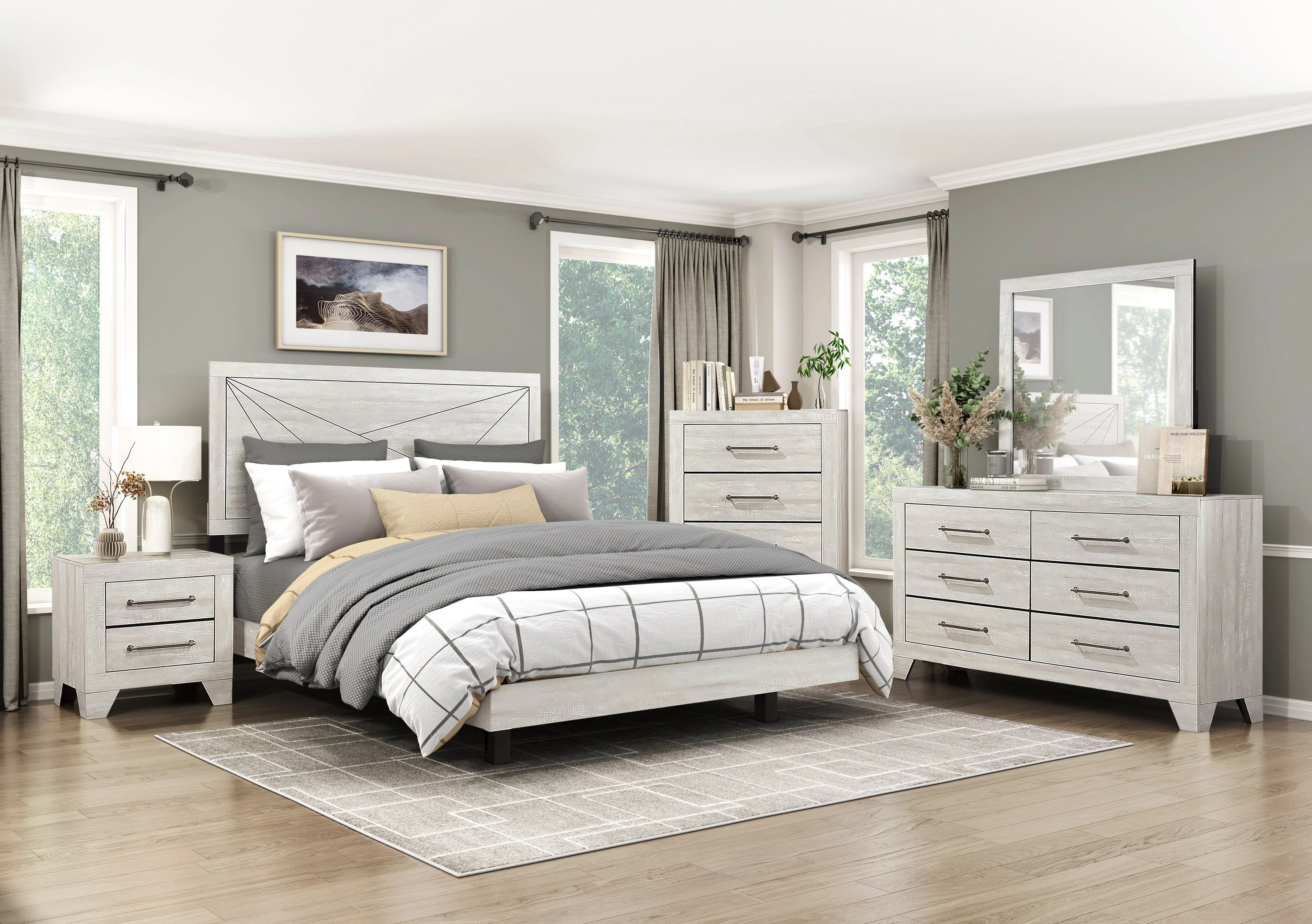 Aspen Gray Oak Queen Bed - Image 7