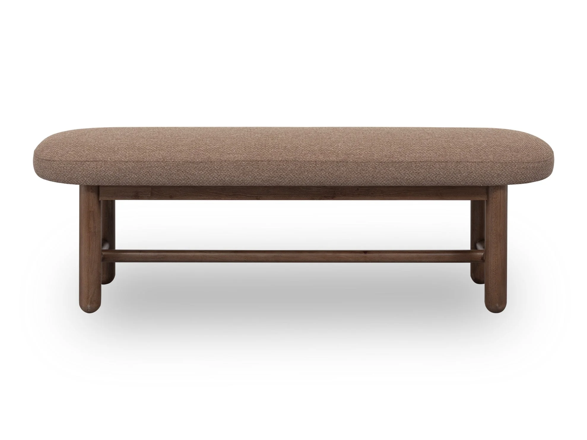 Astor Wheat Bread/Claystone Oval Upholstered Bench