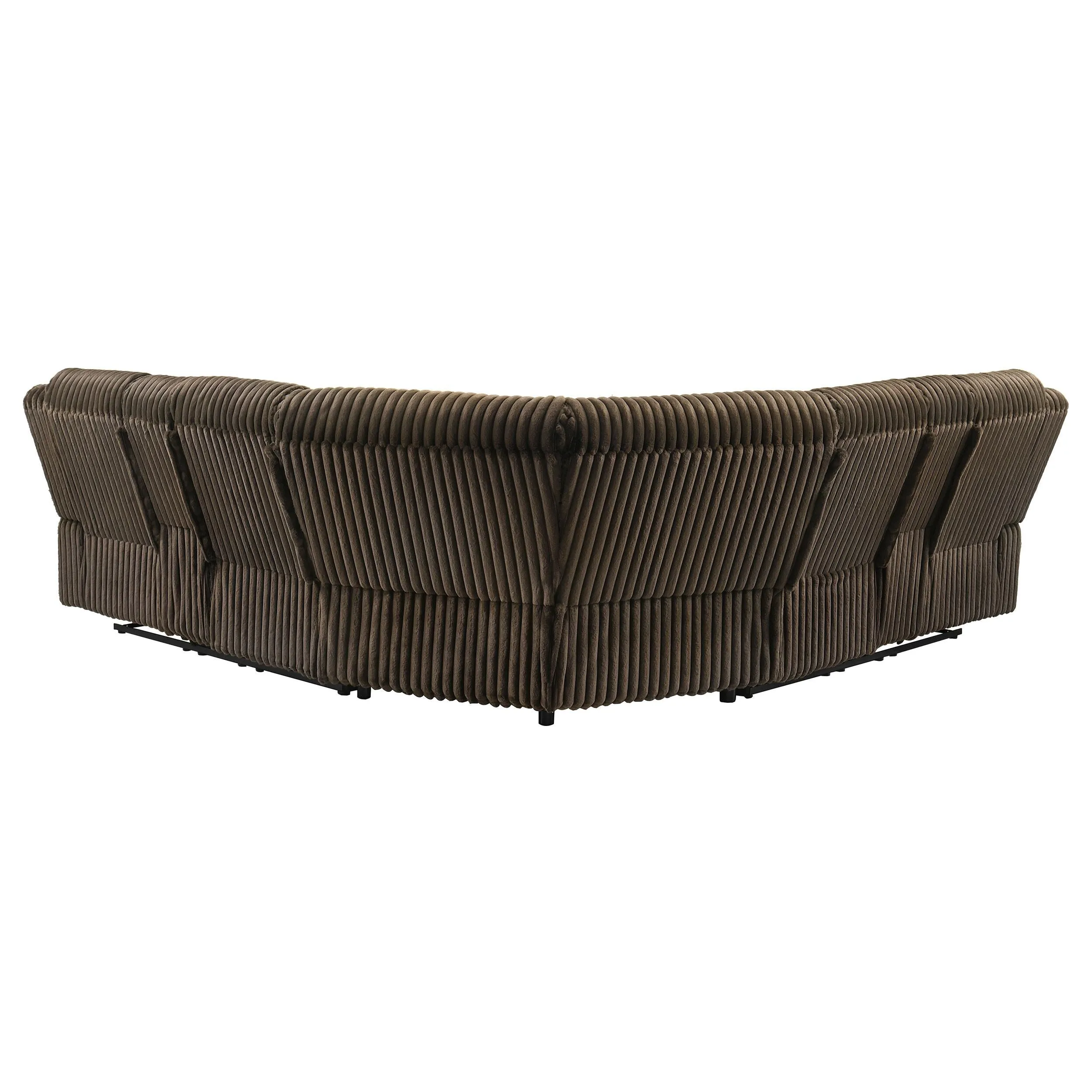 Atkinson Chocolate Upholstered Reclining Sectional Sofa - Image 7