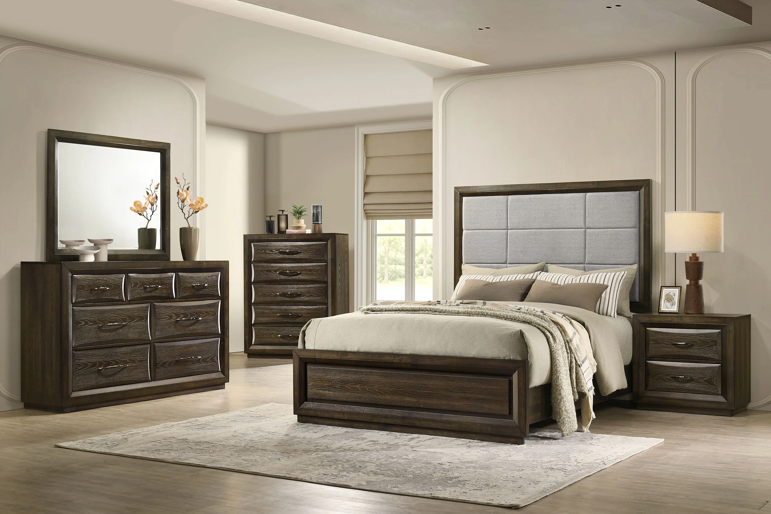 Atlas Dark Oak 5-piece Eastern King Bedroom Set
